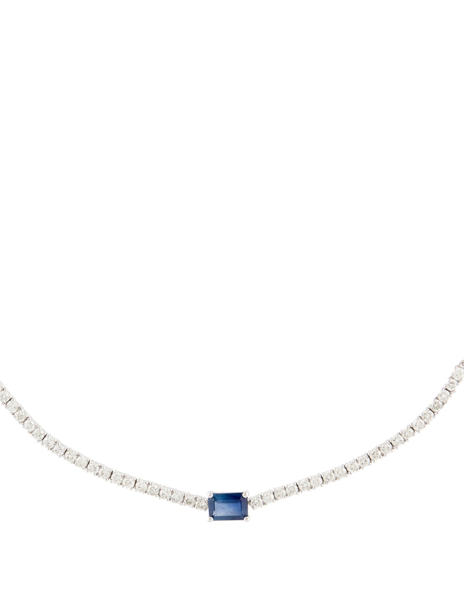 Necklace 14K 1.20ctw Diamond & Sapphire Collar Necklace
