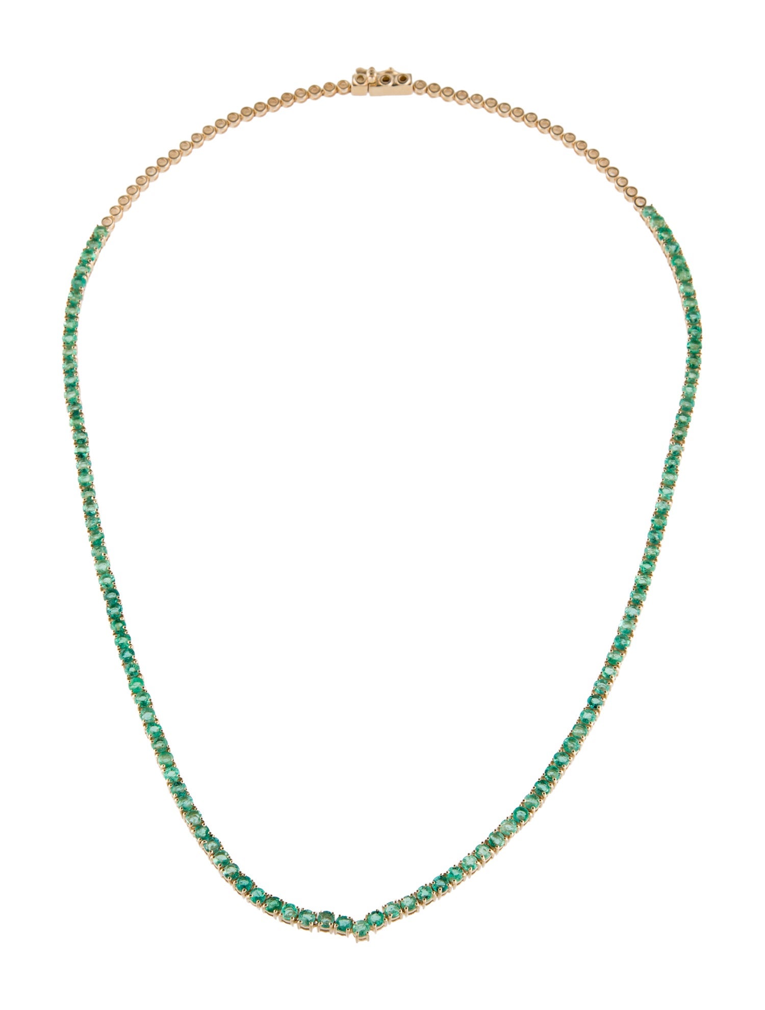 Necklace 14K 6.84ctw Emerald Chain Necklace