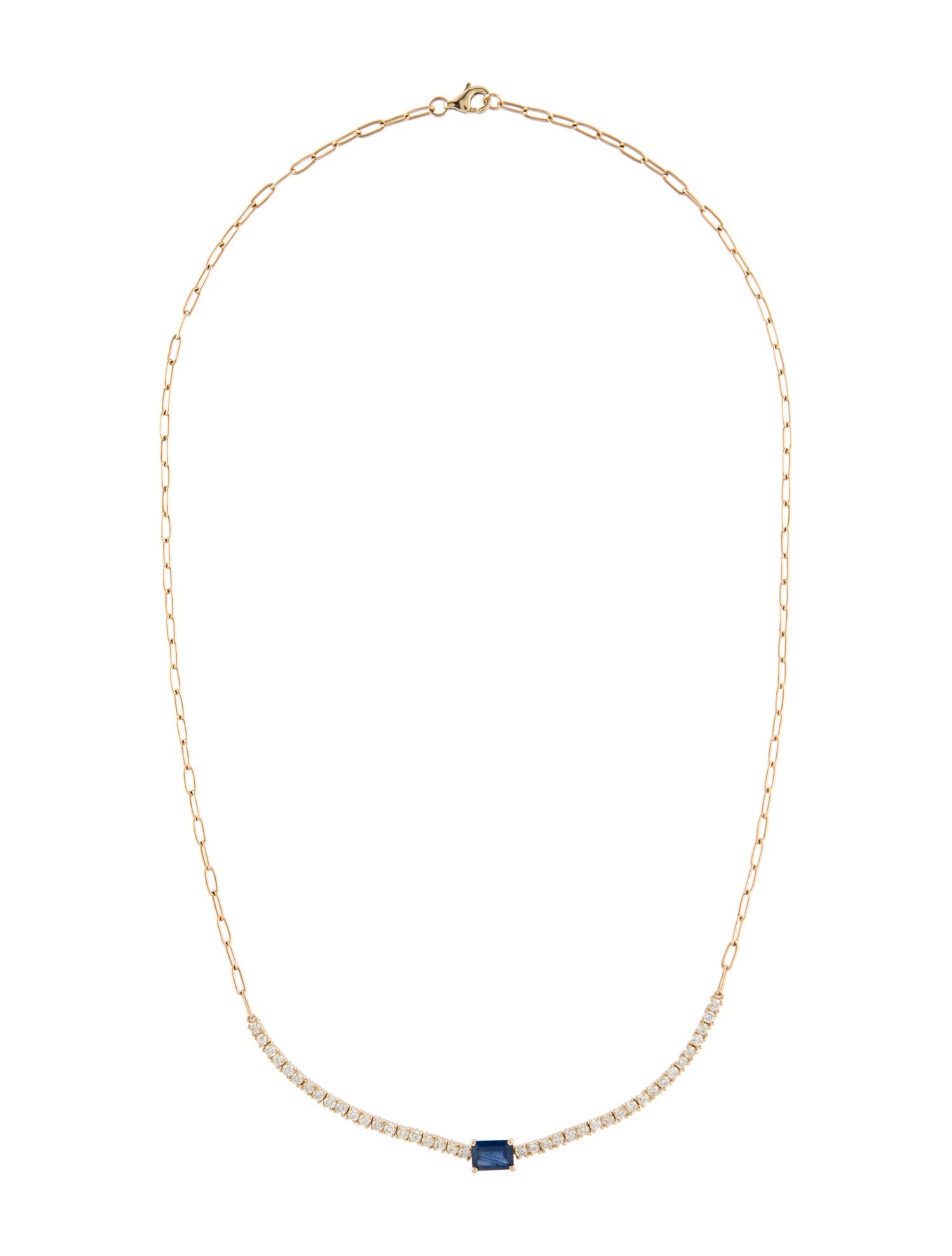 Necklace 14K 1.20ctw Diamond & Sapphire Collar Necklace