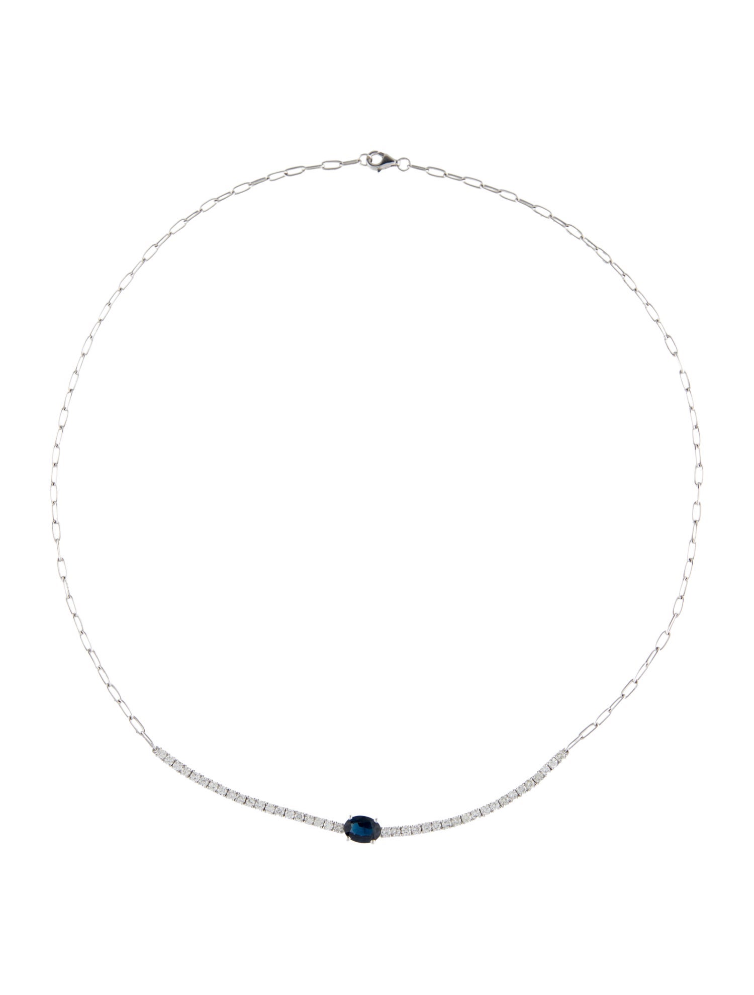 Necklace 14K 1.24ctw Sapphire & Diamond Collar