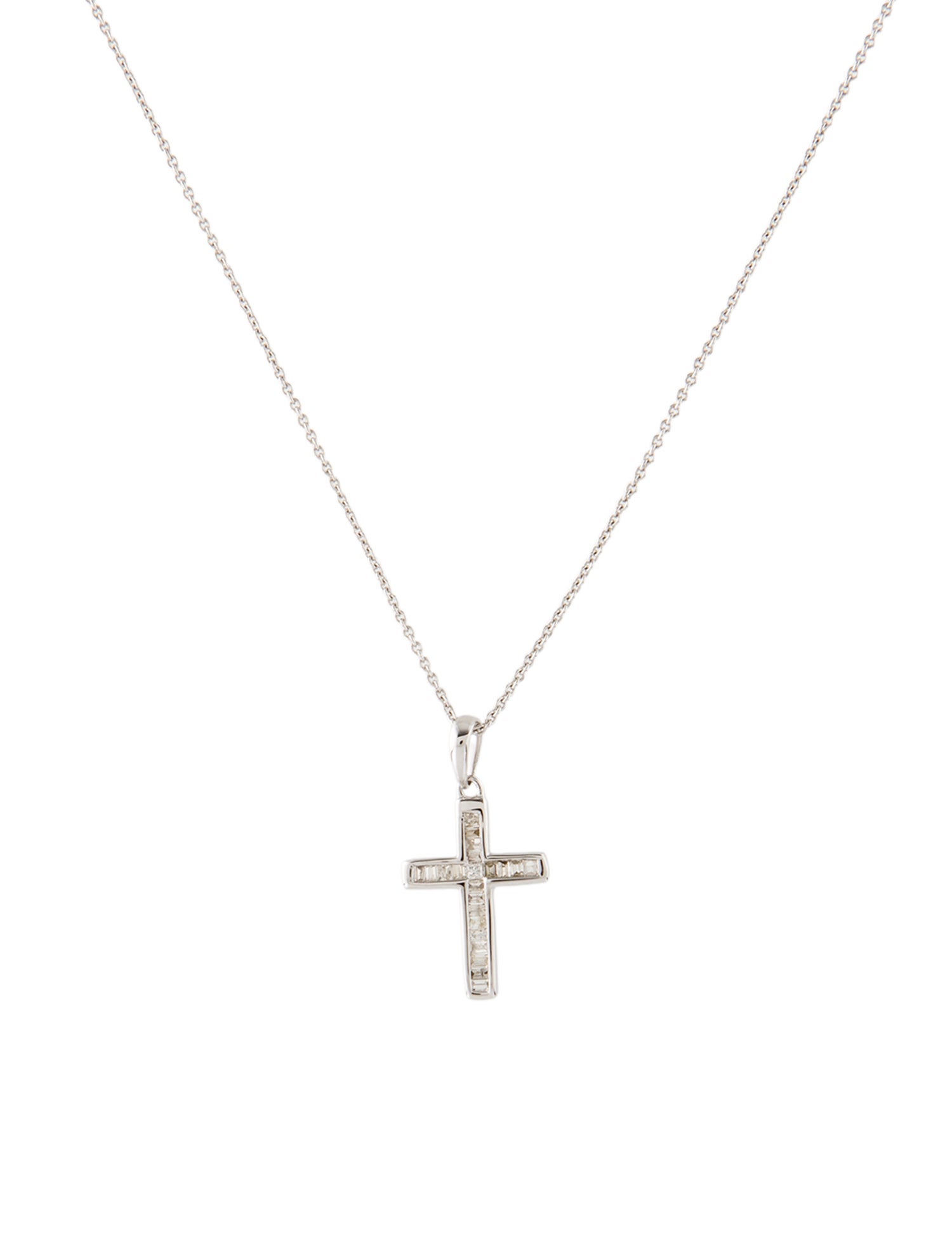 Necklace 14K Diamond Cross Pendant Necklace