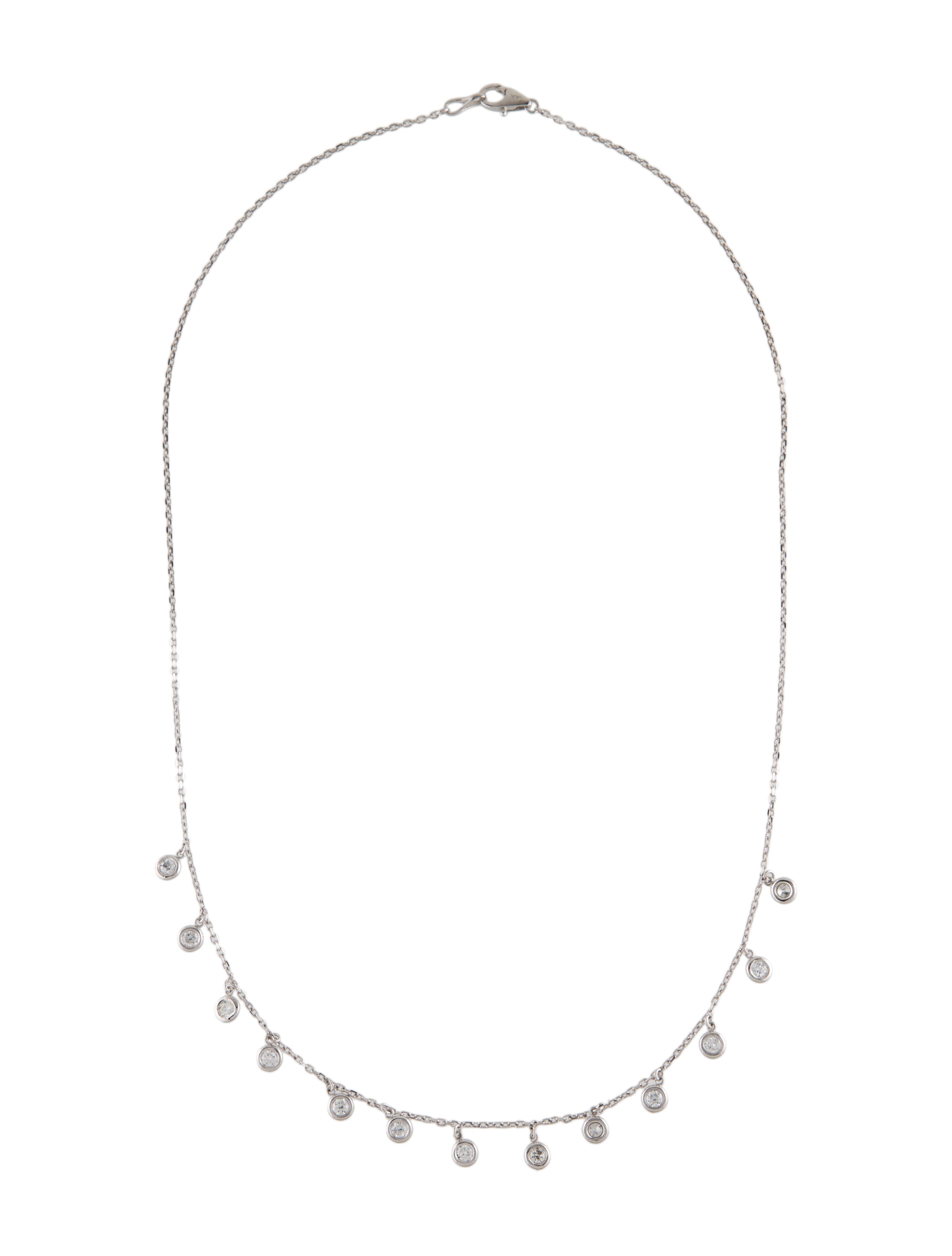 Necklace 14K 1.00ctw Diamond Station