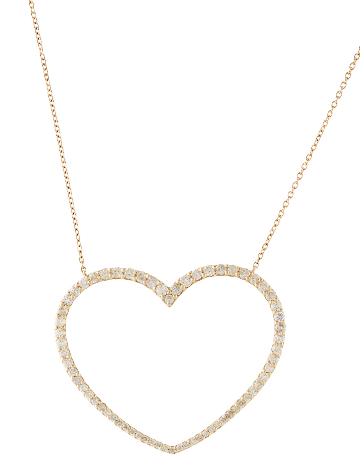 Necklace 14K 1.58ctw Diamond Heart Pendant Necklace
