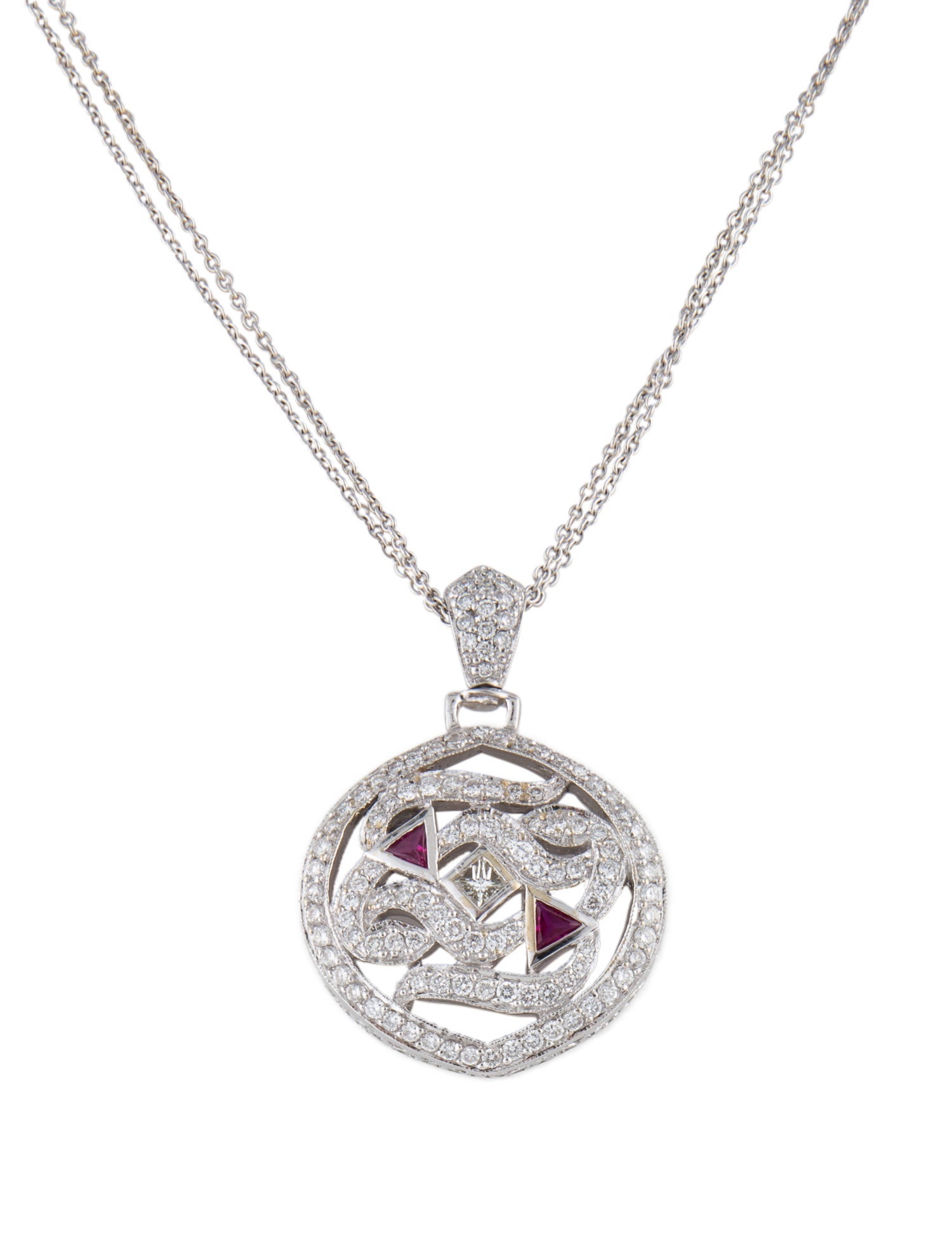 Necklace 1.27ctw Diamond & Ruby Pendant Necklace