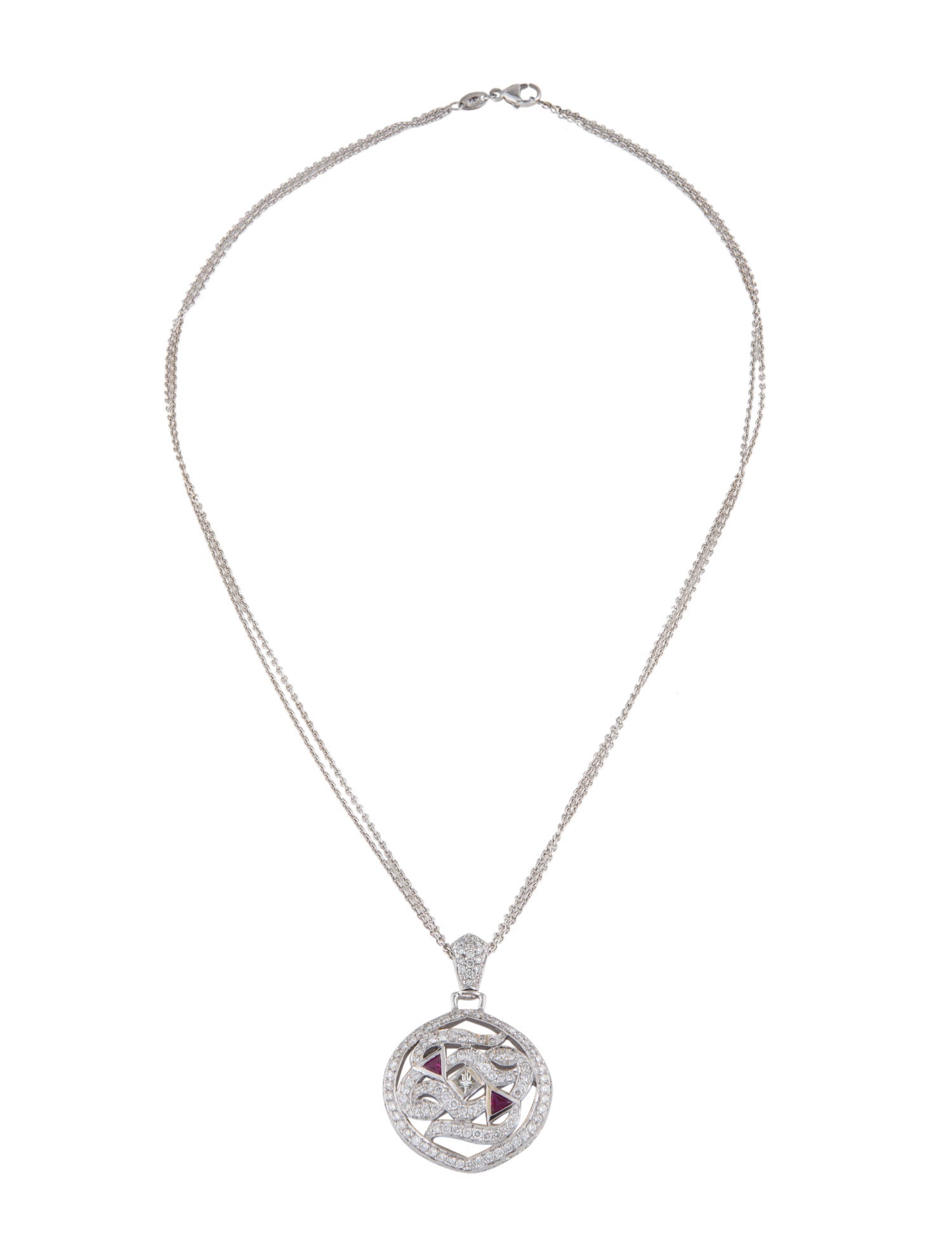Necklace 1.27ctw Diamond & Ruby Pendant Necklace