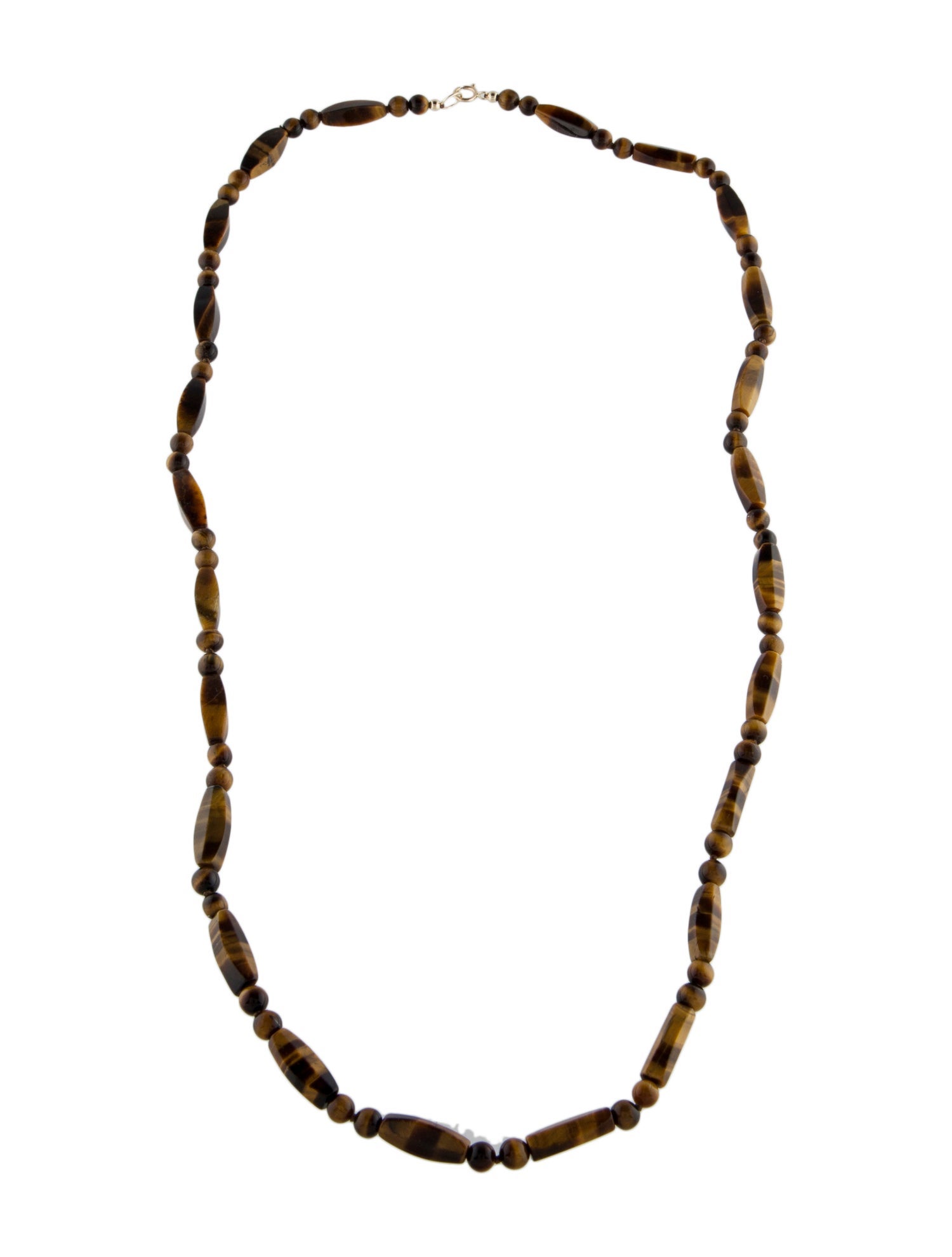 Necklace 14K Tiger's Eye Bead Strand Necklace