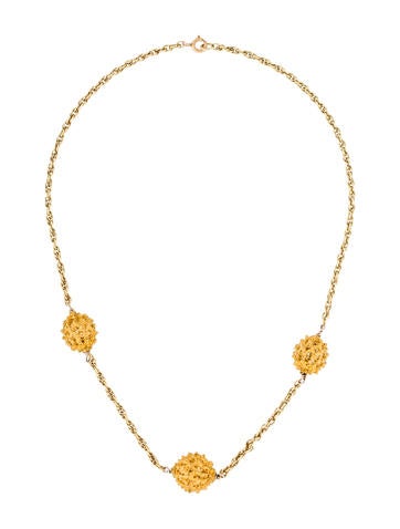 18K Textured Station Necklace