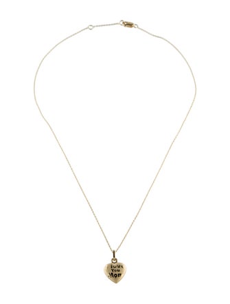 Necklace 14K 'I Love You Mom' Heart Pendant Necklace