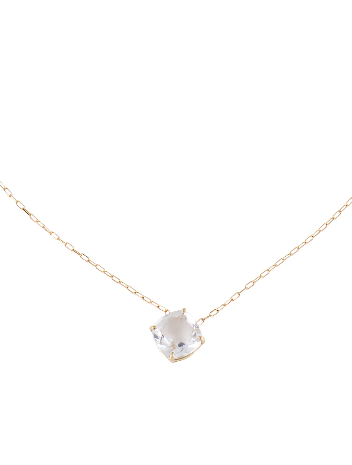Necklace 14K 6.39ct Quartz Pendant Necklace