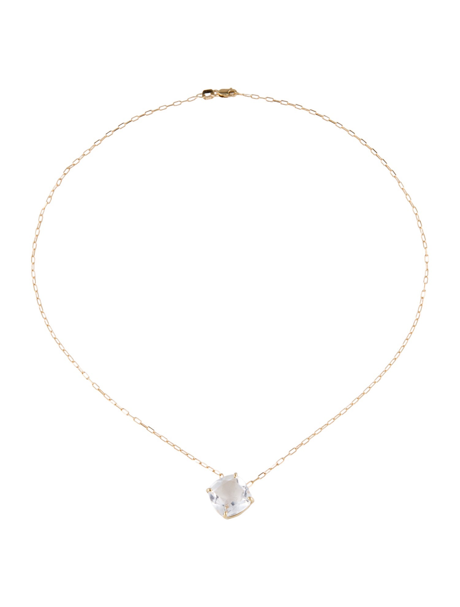 Necklace 14K 6.39ct Quartz Pendant Necklace