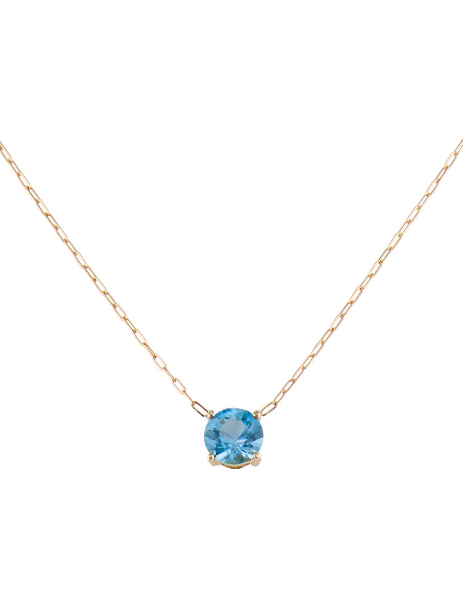Necklace 14K 2.20ct Topaz Pendant Necklace