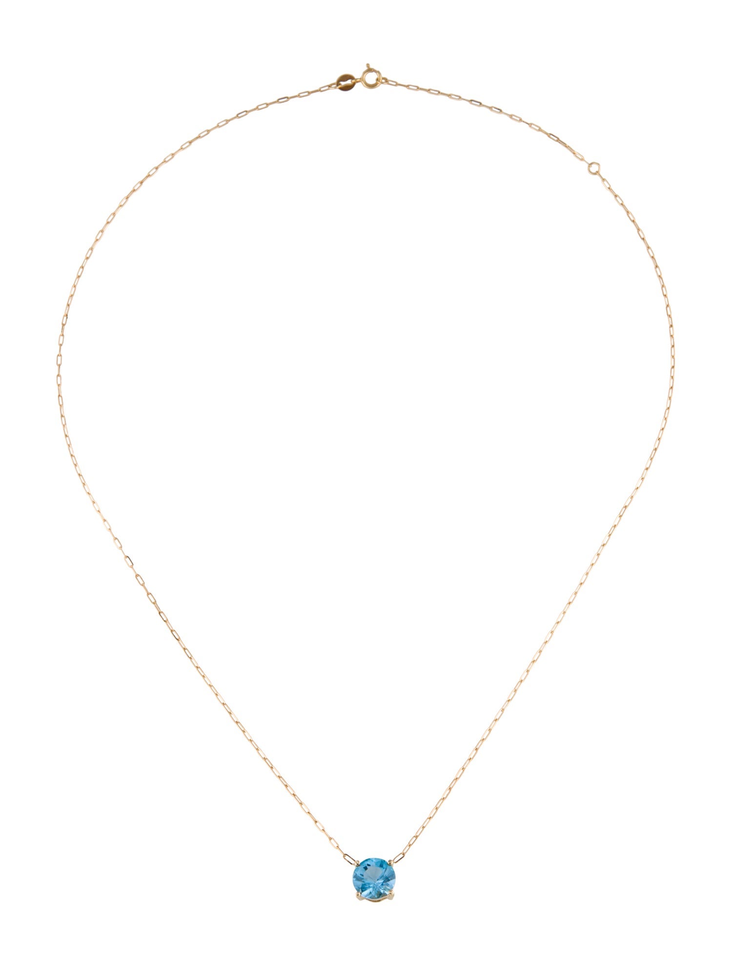 Necklace 14K 2.20ct Topaz Pendant Necklace