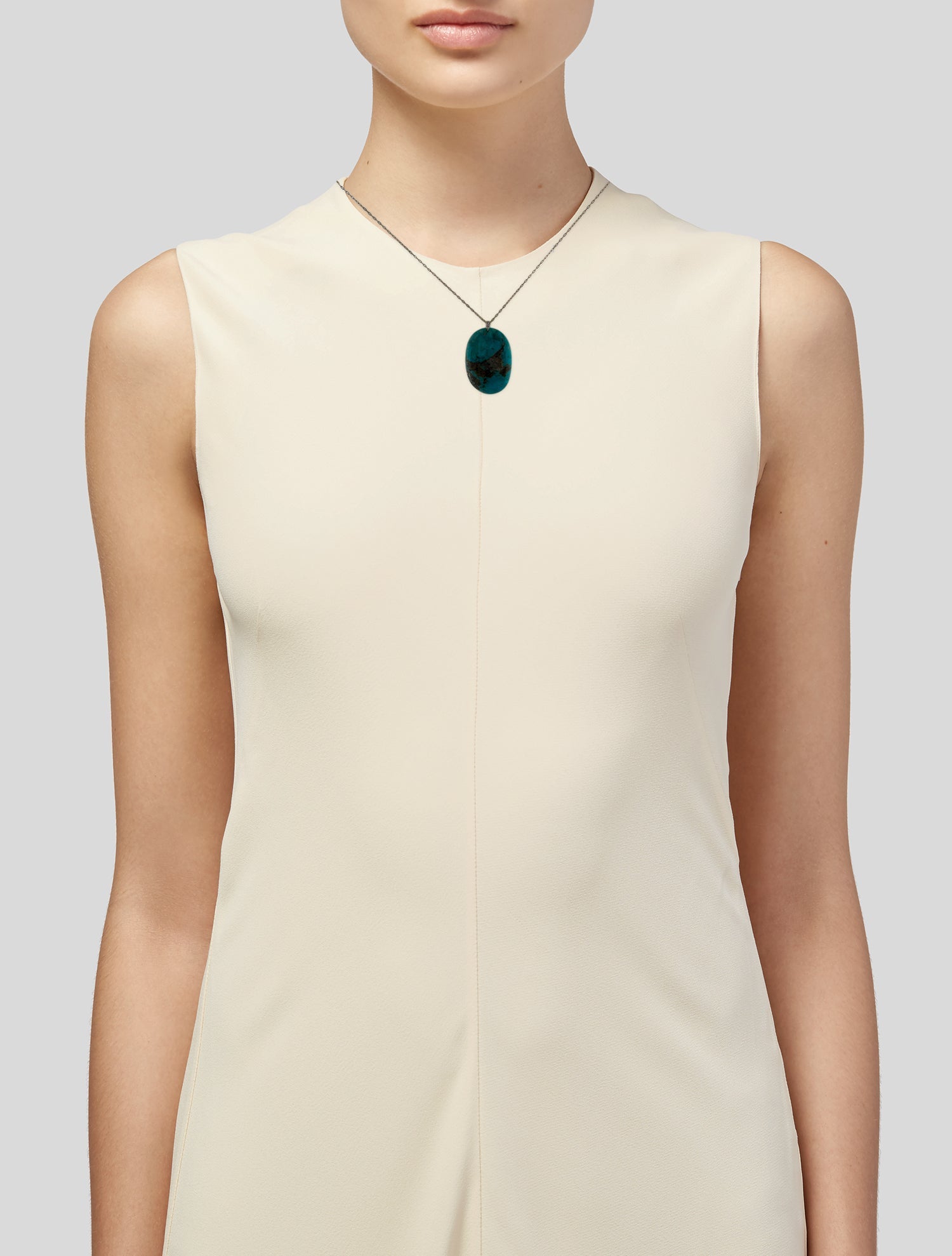 Necklace 14K Turquoise & Diamond Pendant Necklace