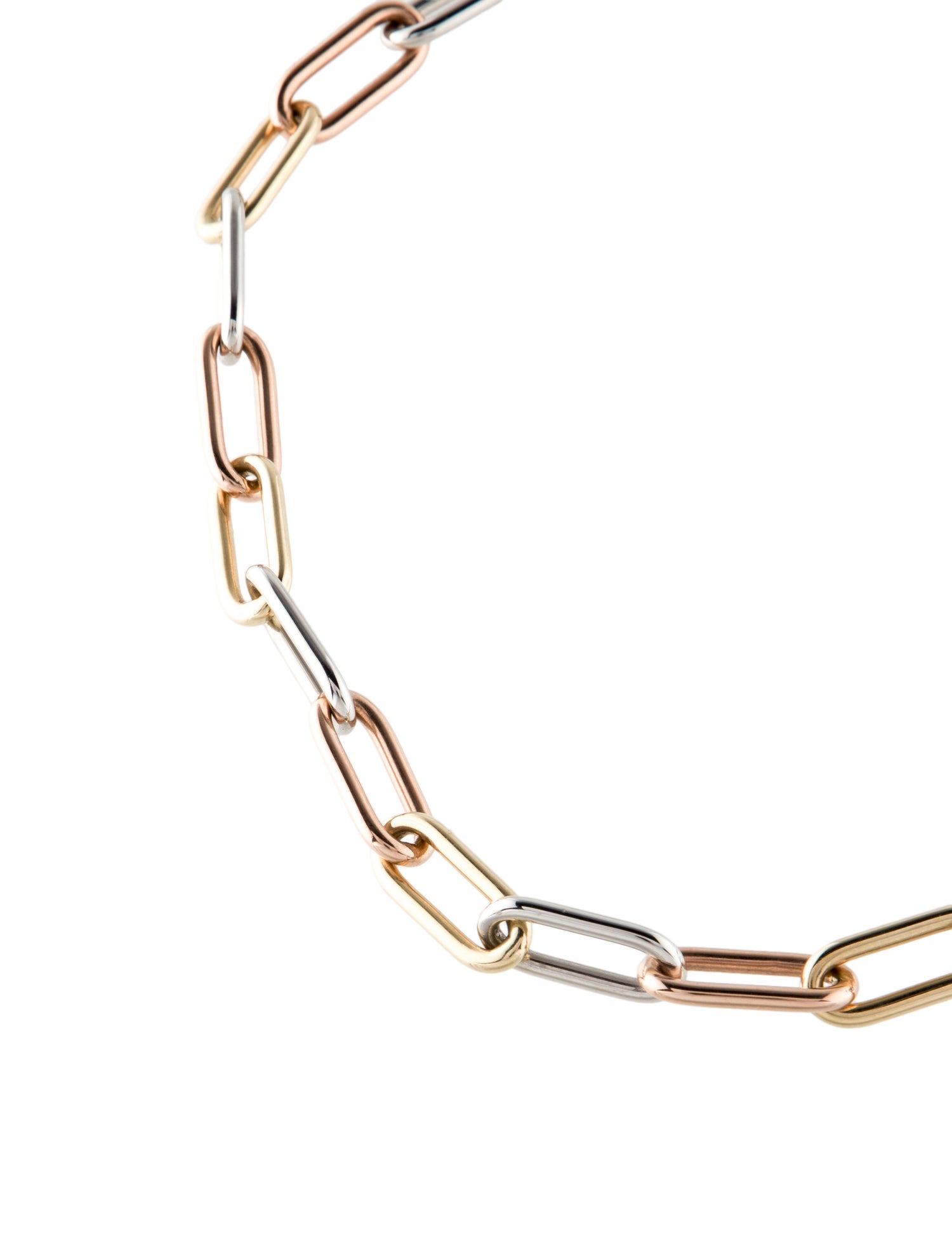 Necklace 14K Tri-Tone Paperclip Chain Necklace