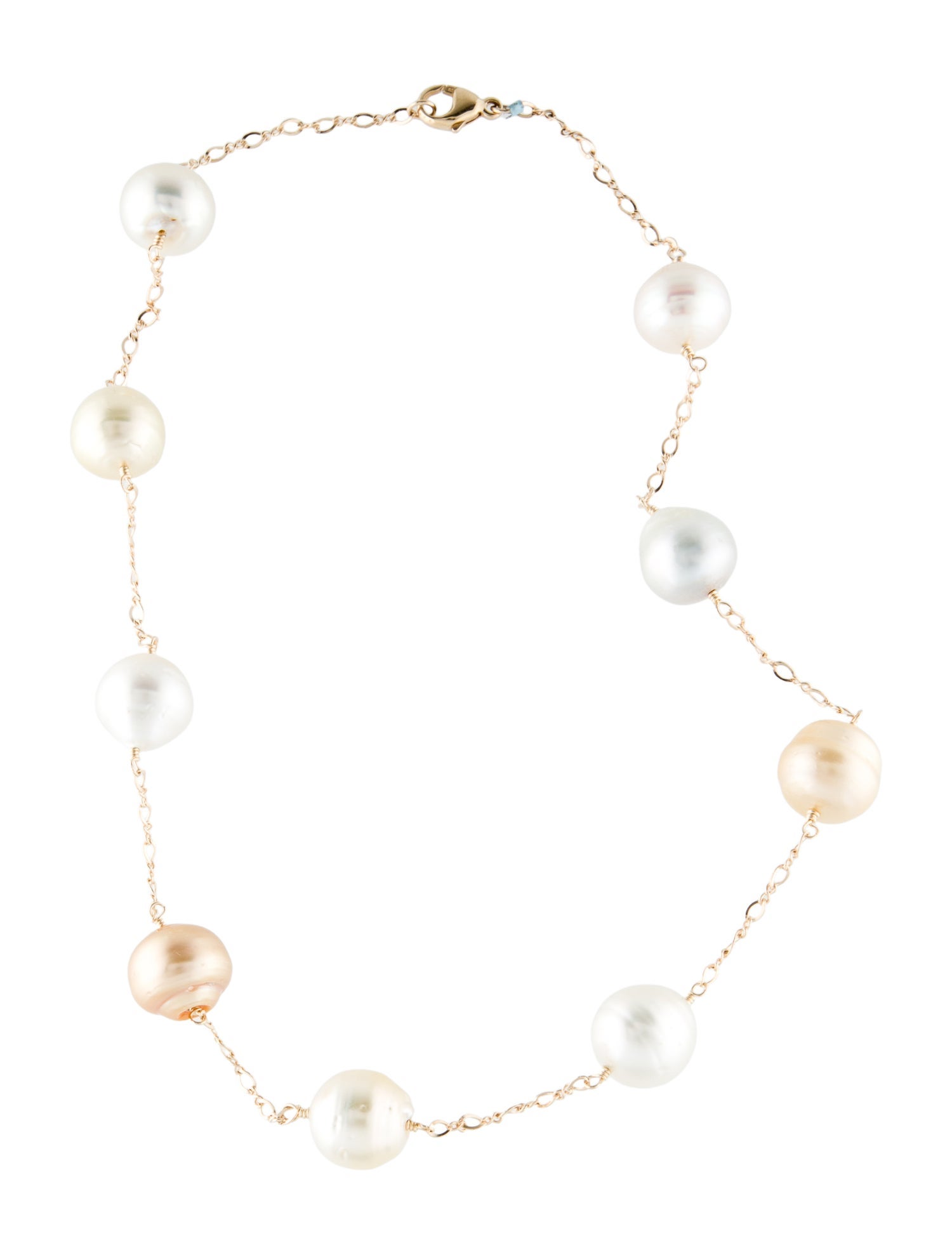 Necklace 14K Pearl Station Necklace