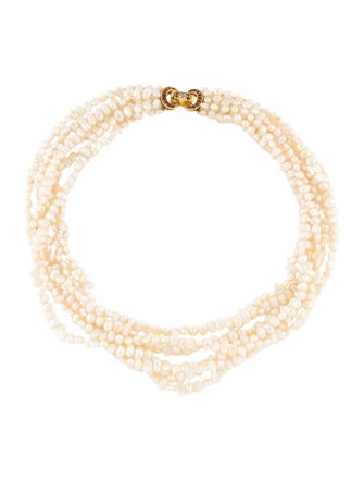 Necklace 18K Pearl, Ruby & Diamond Torsade Necklace