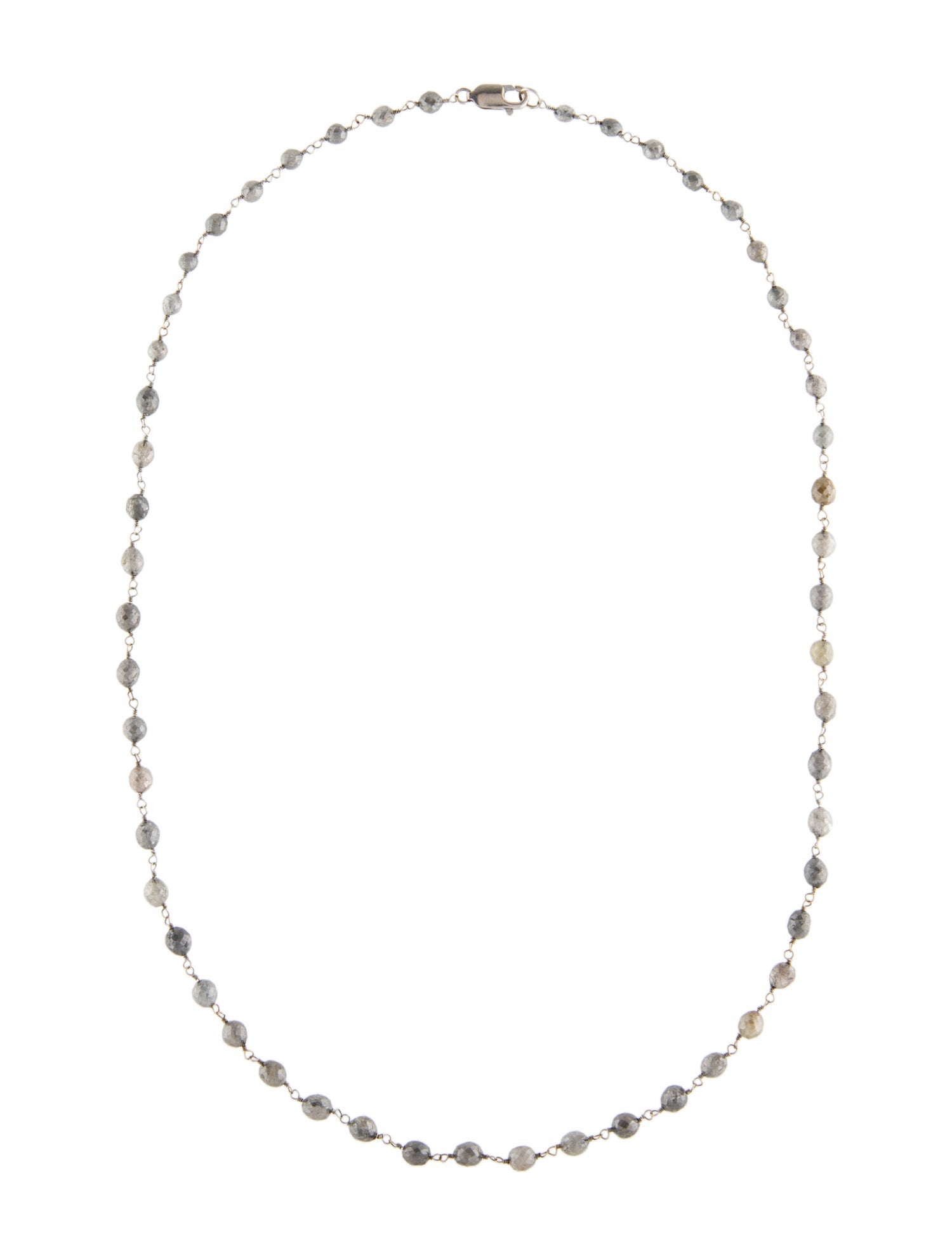 Necklace 18K Diamond Bead Station Chain Necklace