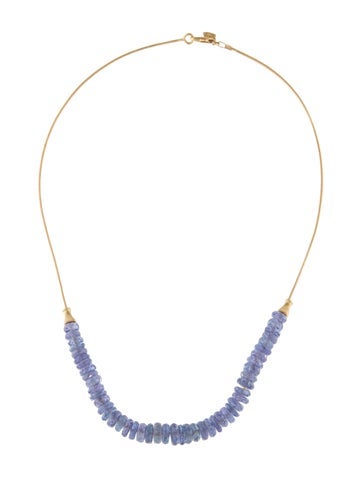 Necklace Bead Strand 18K Tanzanite Beaded