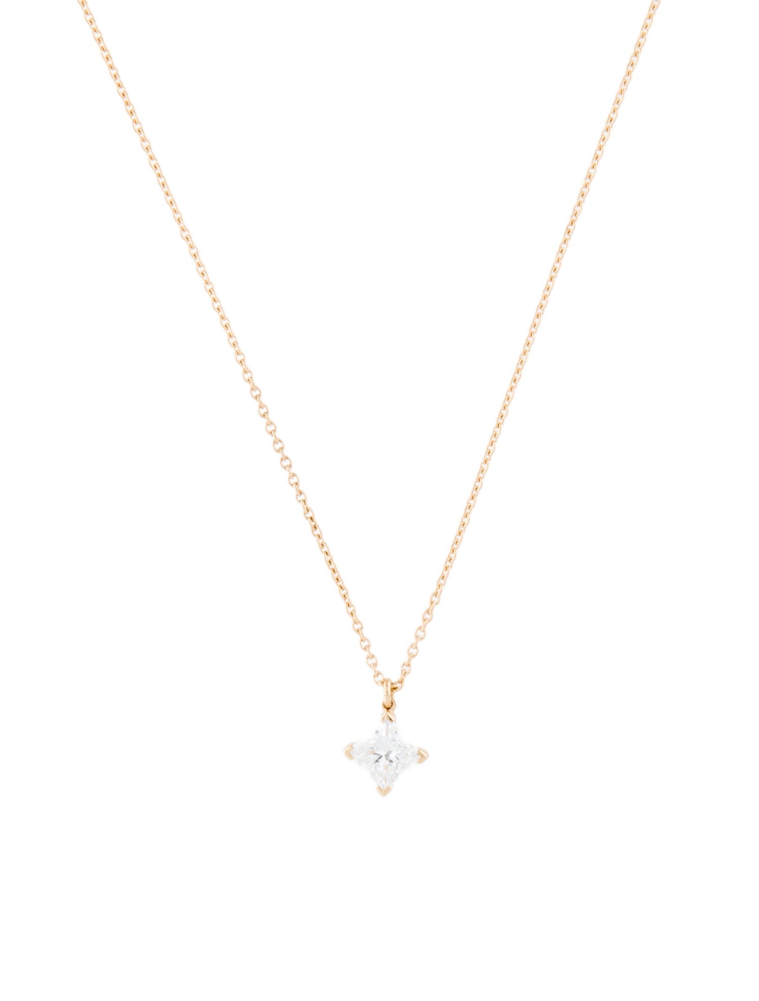 Necklace 18K Lab-Grown Diamond Solitaire Pendant Necklace