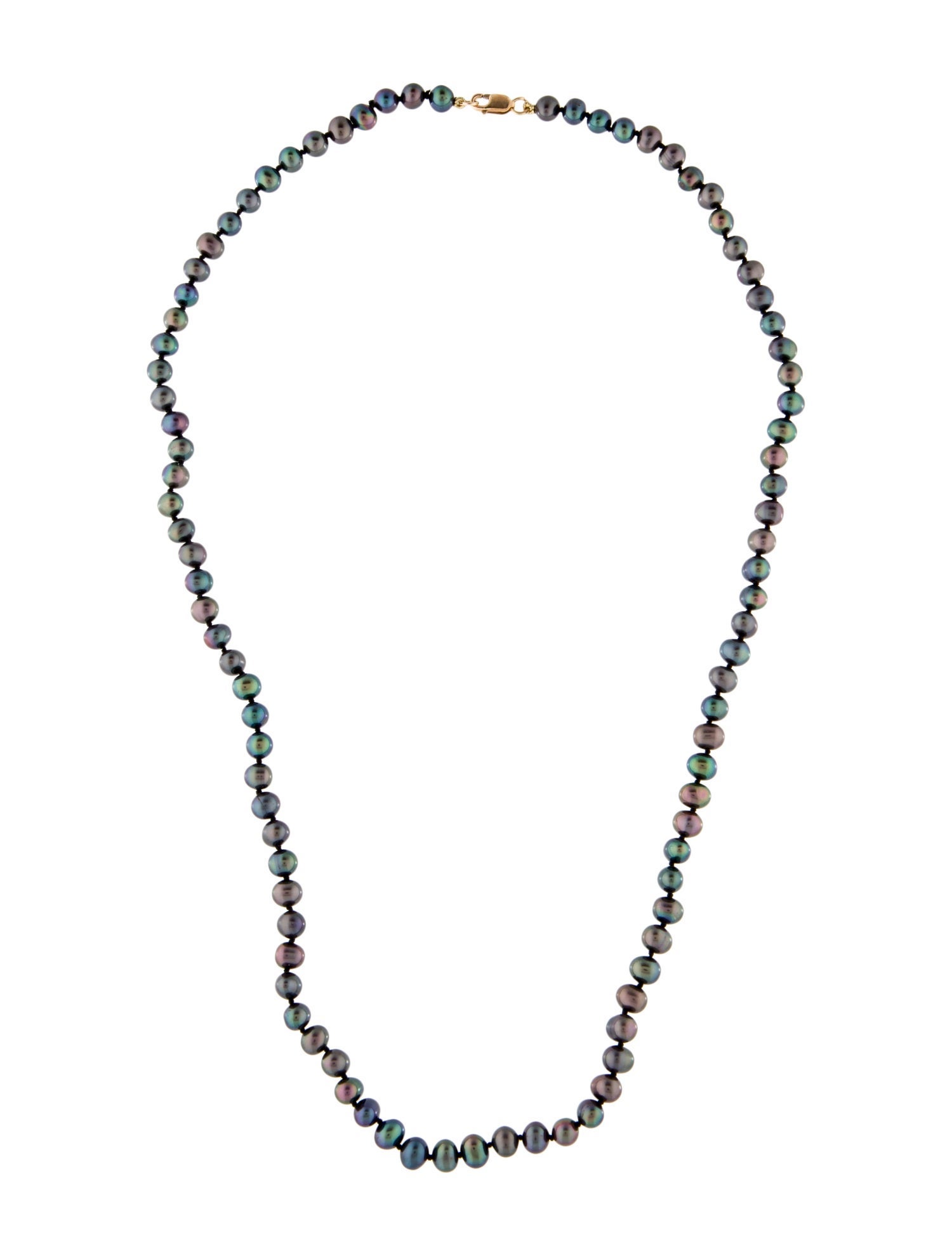 Necklace 14K Dyed Pearl Bead Strand Necklace