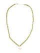Necklace 14K Peridot Bead Strand Open Circle Pendant Necklace