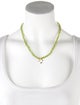 Necklace 14K Peridot Bead Strand Open Circle Pendant Necklace