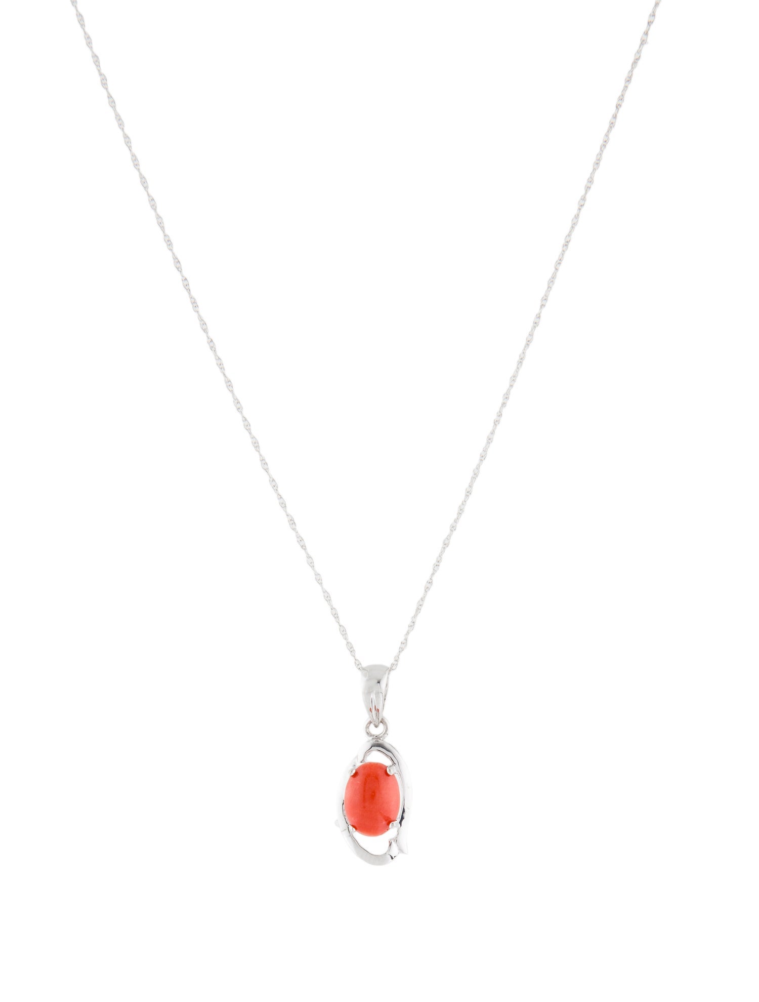 Necklace 14K Coral Pendant Necklace