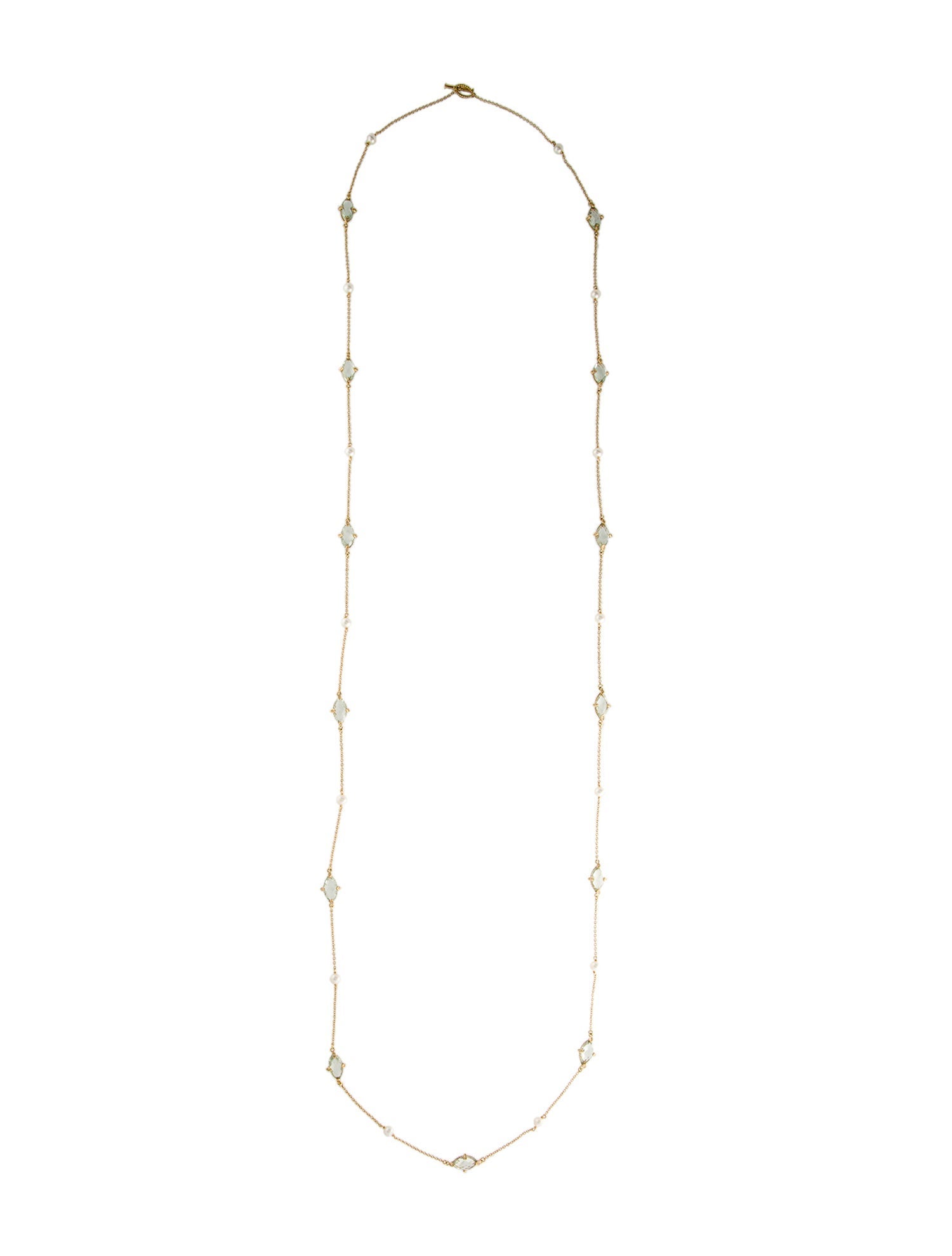 Necklace Iridesse 18K Pearl Prasiolite & Diamond Station