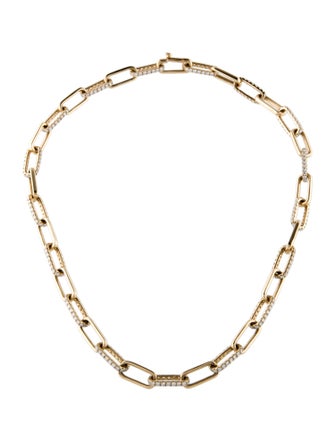 Necklace 14K 7.47ctw Diamond Paperclip Chain Link Necklace