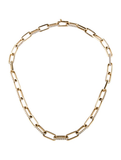 Necklace 14K 7.47ctw Diamond Paperclip Chain Link Necklace