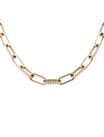 Necklace 14K 7.47ctw Diamond Paperclip Chain Link Necklace