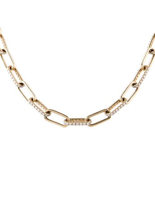 Necklace 14K 7.47ctw Diamond Paperclip Chain Link Necklace