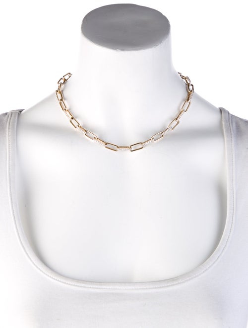 Necklace 14K 7.47ctw Diamond Paperclip Chain Link Necklace