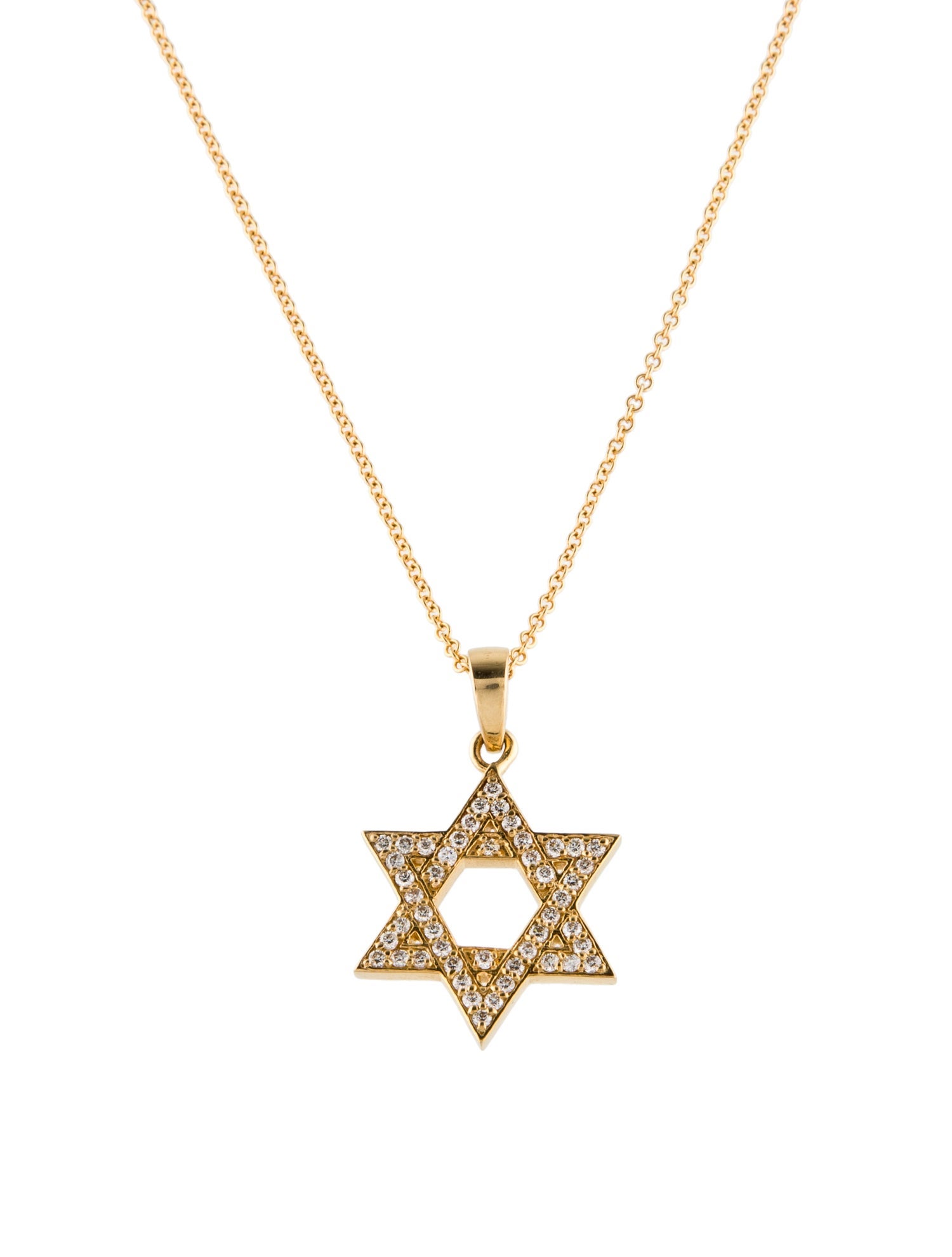 Necklace 14K Diamond Star of David Pendant Necklace