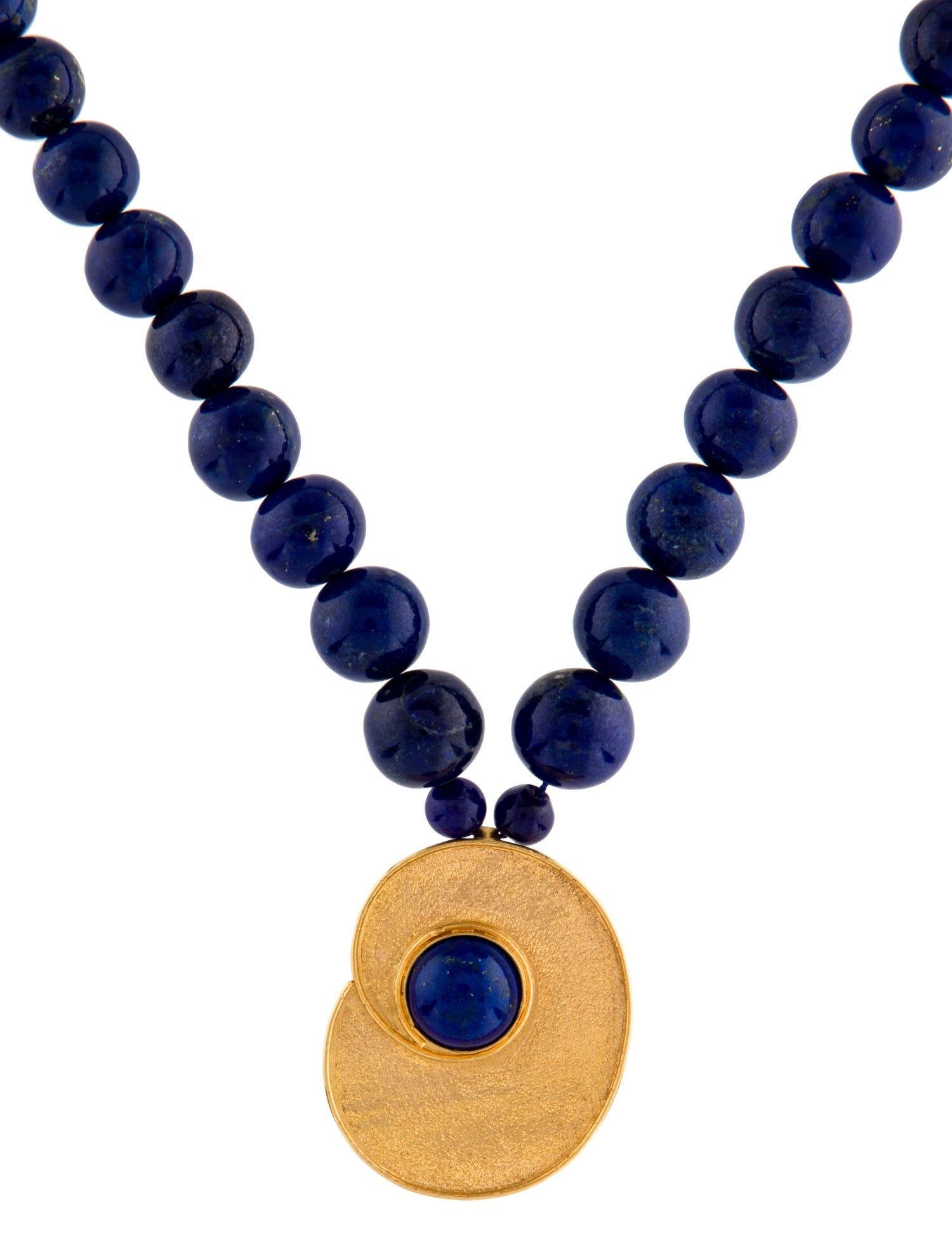 Necklace 20K Lapis Lazuli Bead Strand Pendant Necklace