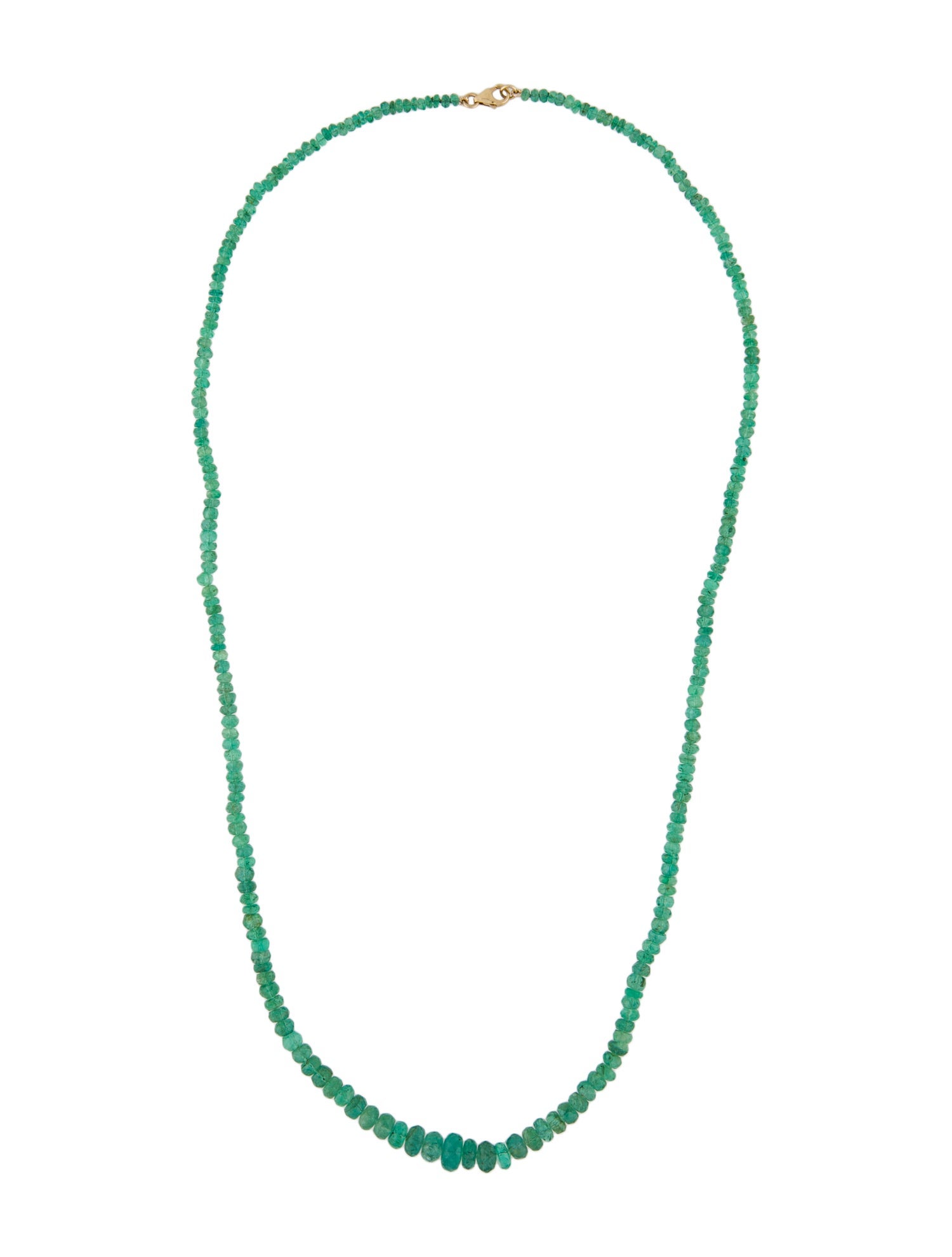 Necklace 14K Emerald Graduated Bead Strand Necklace