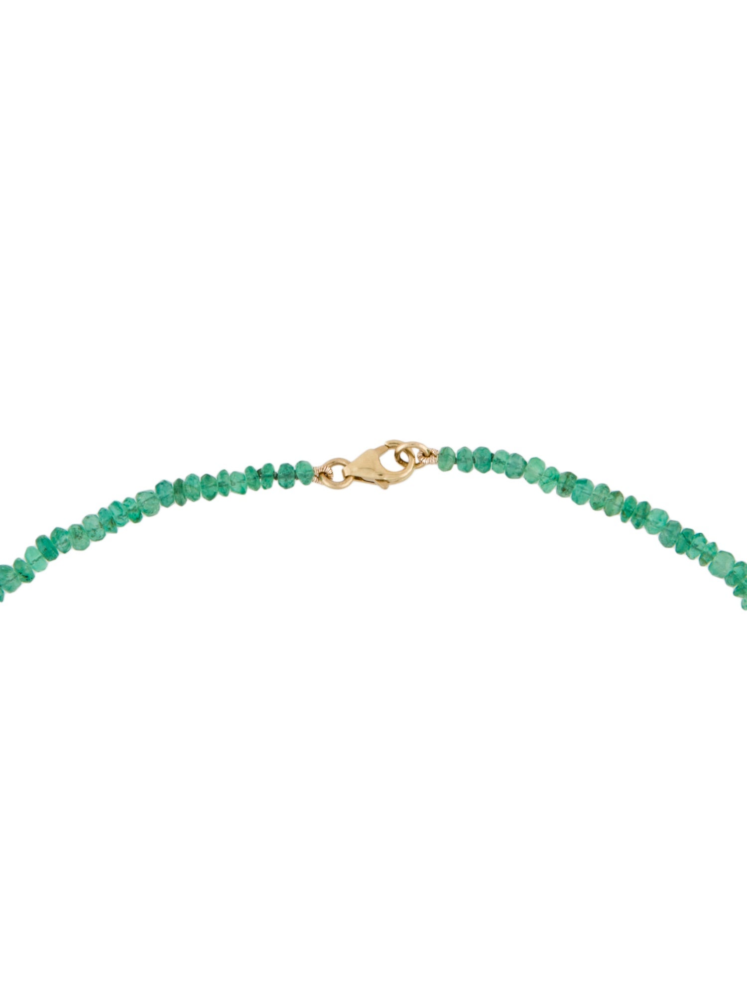 Necklace 14K Emerald Graduated Bead Strand Necklace