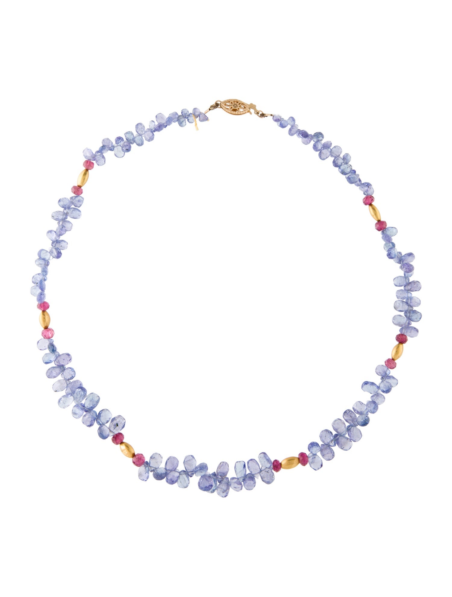 Necklace Tanzanite & Tourmaline Beaded Necklace