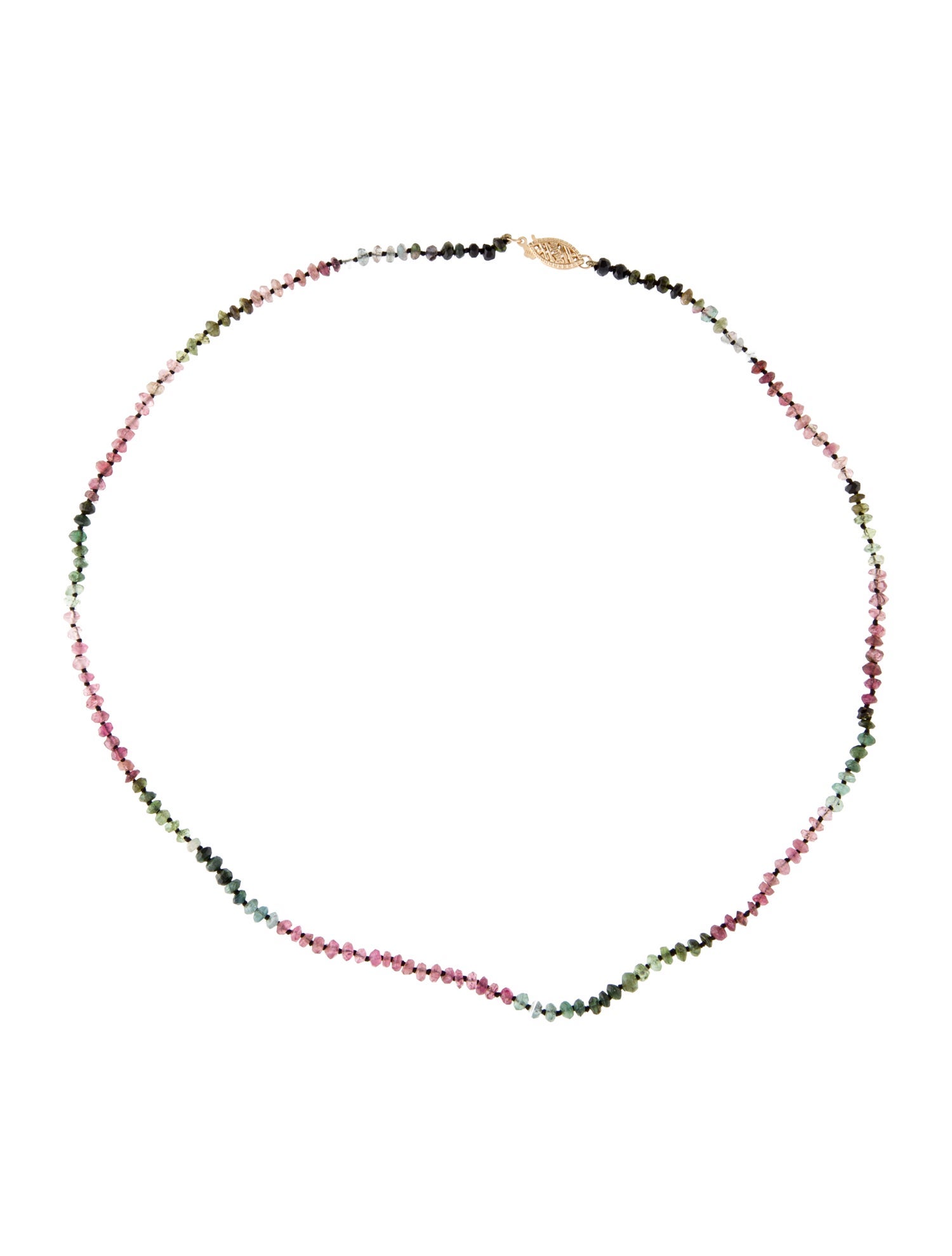 Necklace 14K Multistone Bead Strand Necklace
