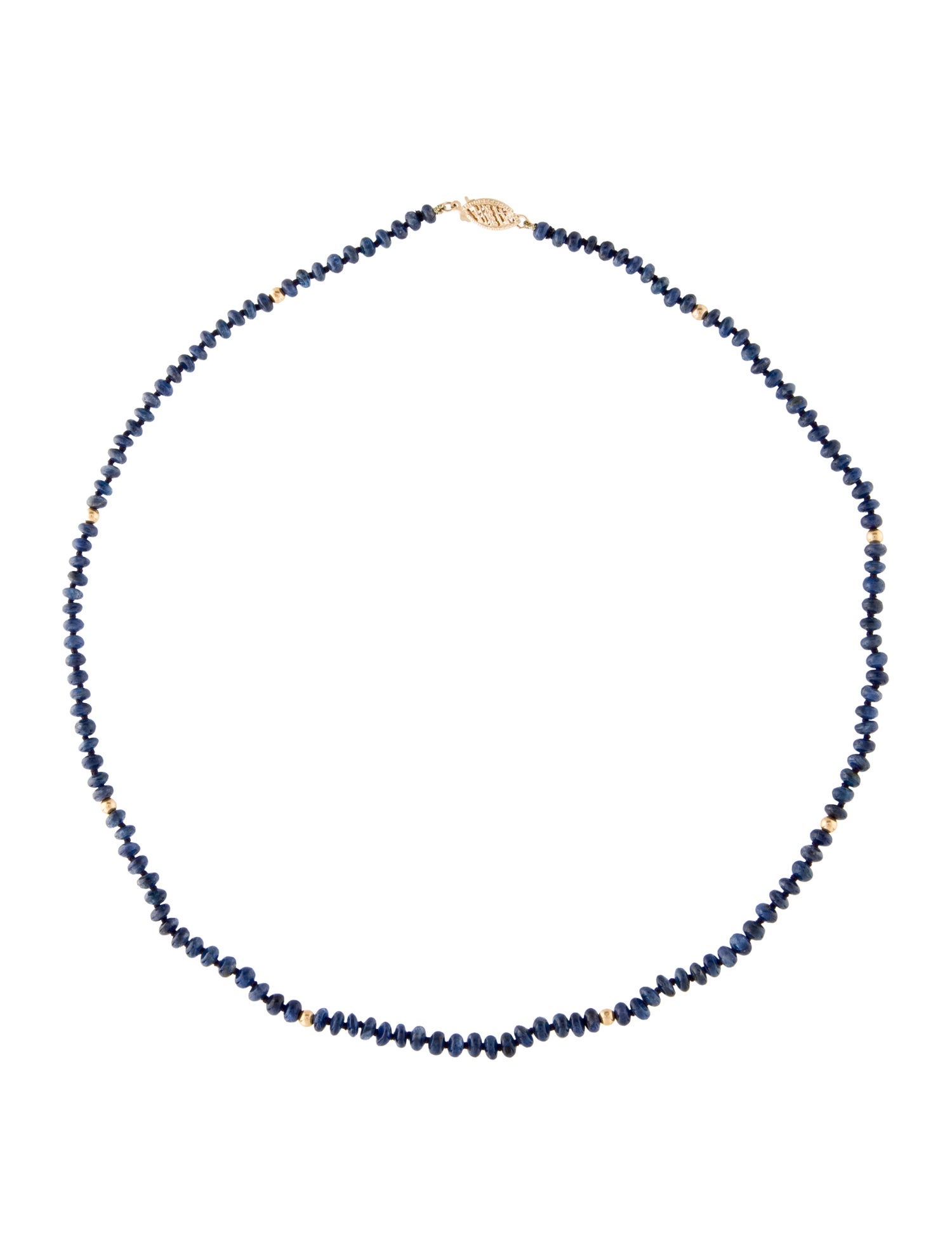 Necklace 14K Sapphire Bead Stand Necklace