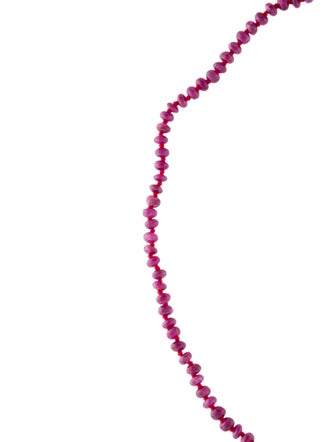 Necklace 14K Ruby Bead Strand Necklace