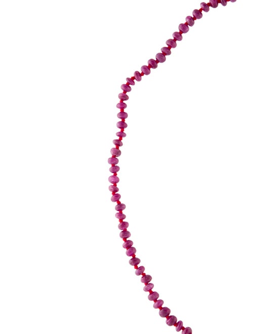 Necklace 14K Ruby Bead Strand Necklace