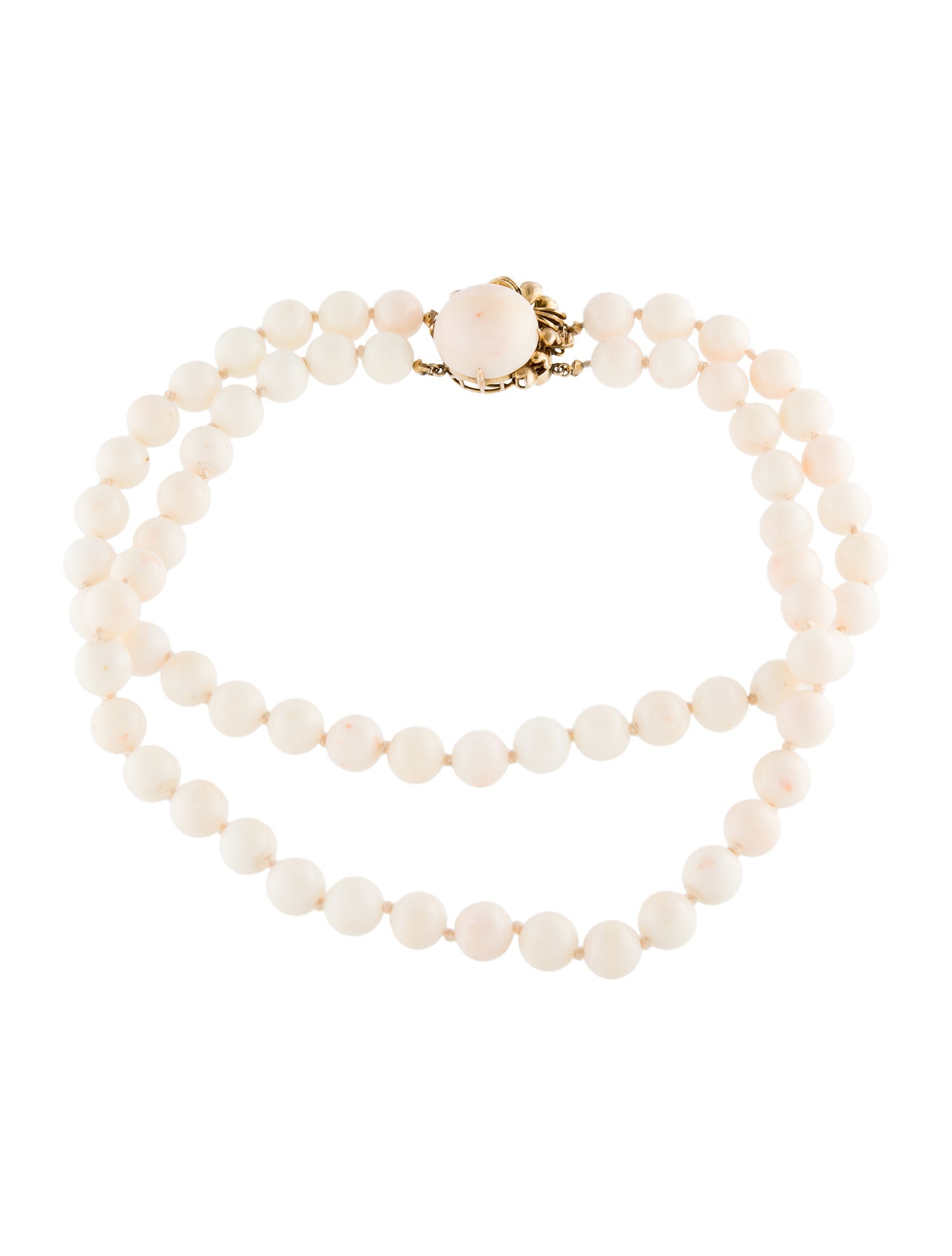 Necklace 14K Shell Double Strand Choker Necklace