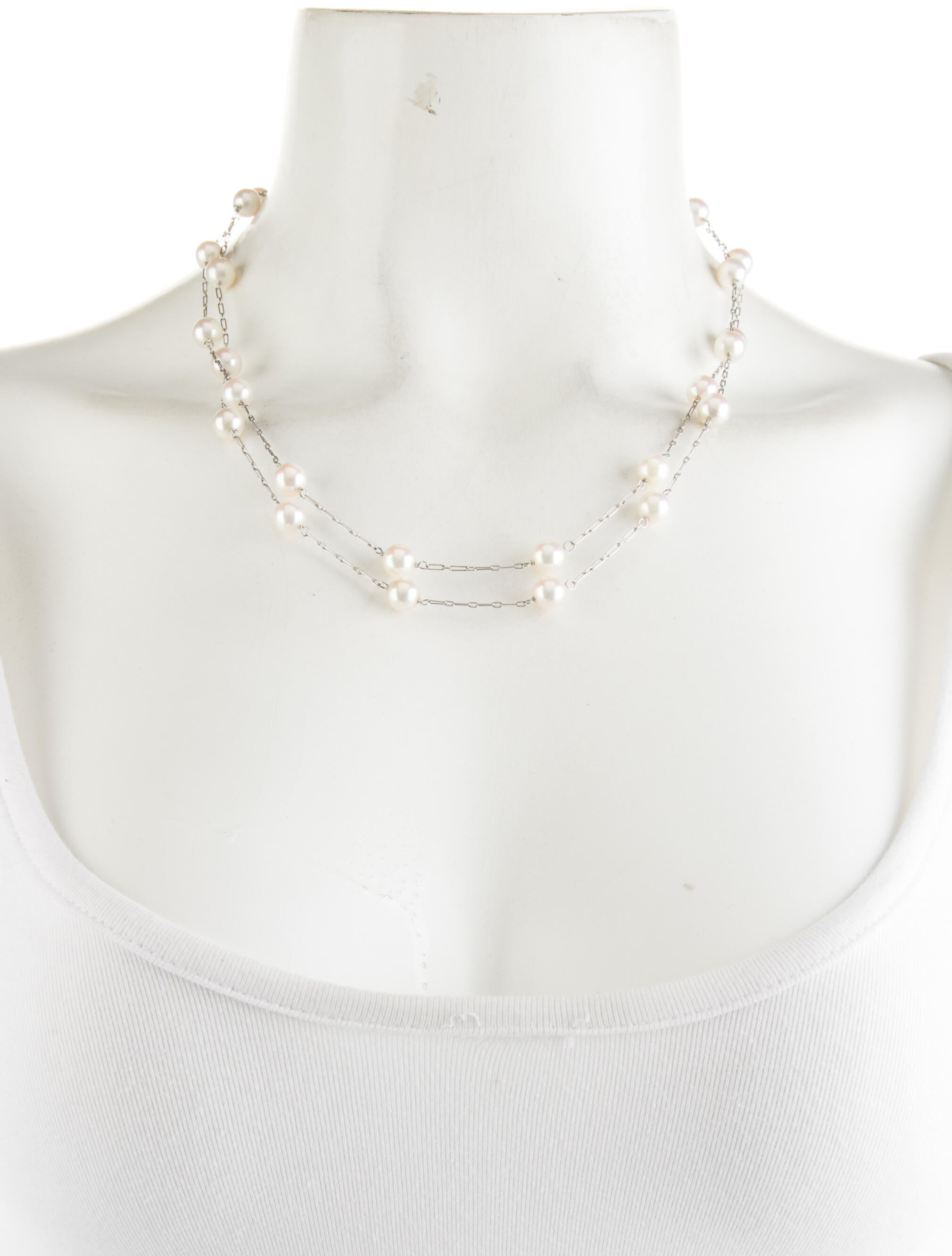 Necklace Pearl Station Necklace