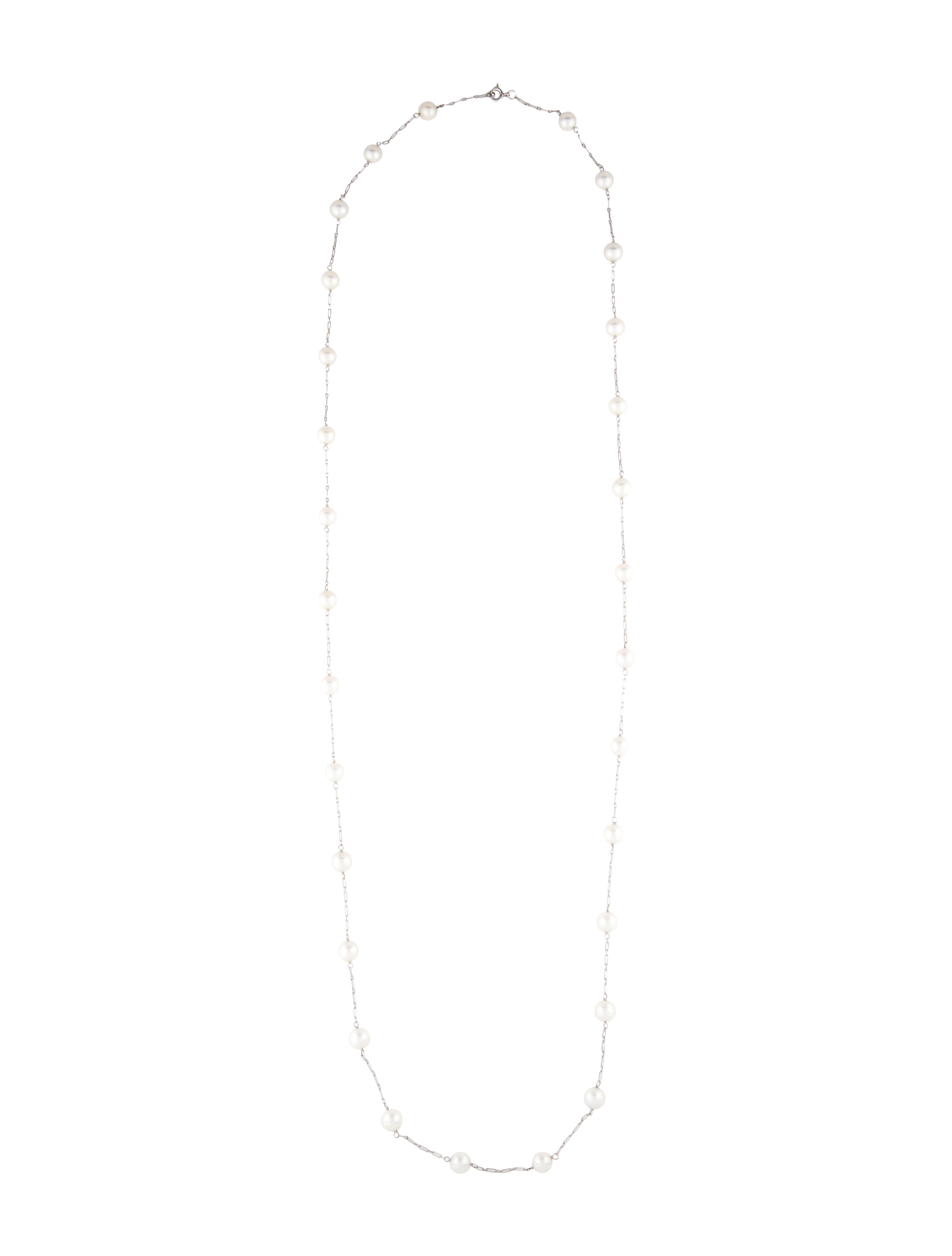 Necklace Pearl Station Necklace