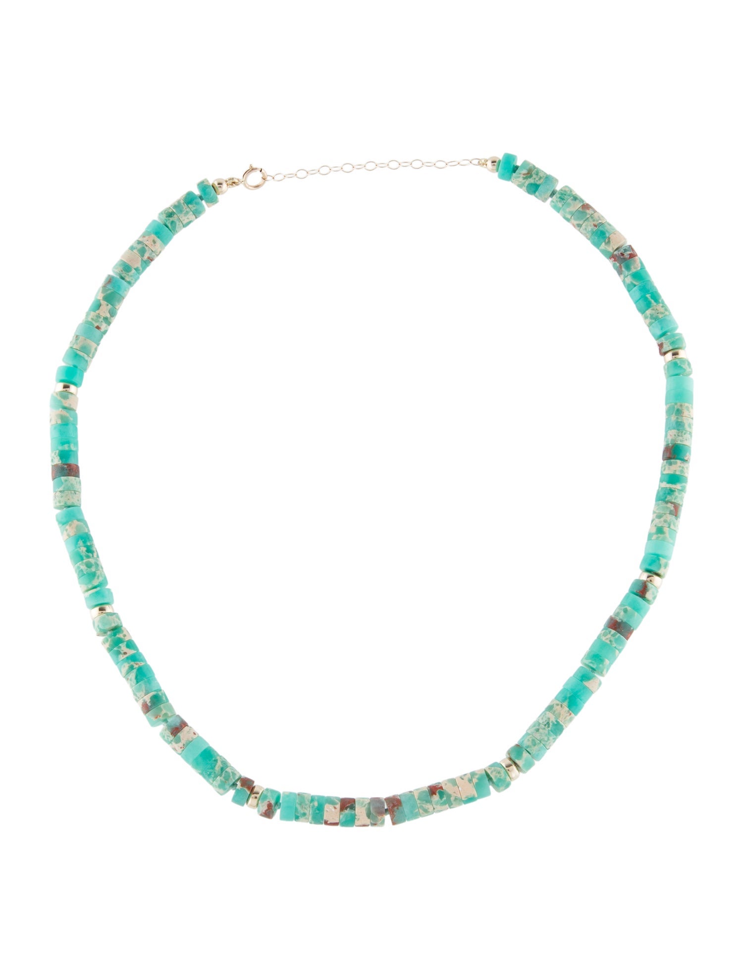 Necklace 14K Chrysoprase Bead Strand Necklace