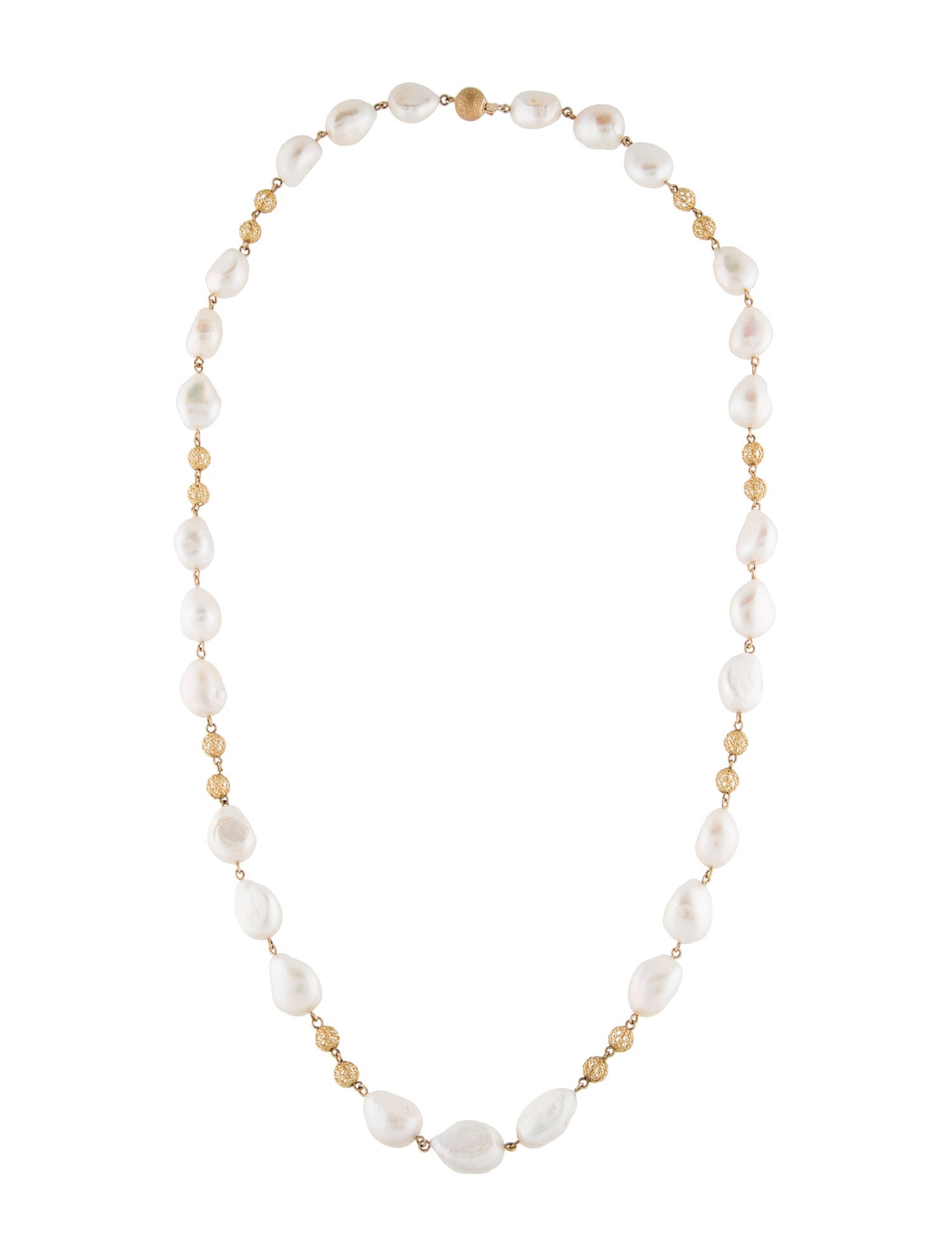 Necklace 14K Pearl Bead Strand Necklace