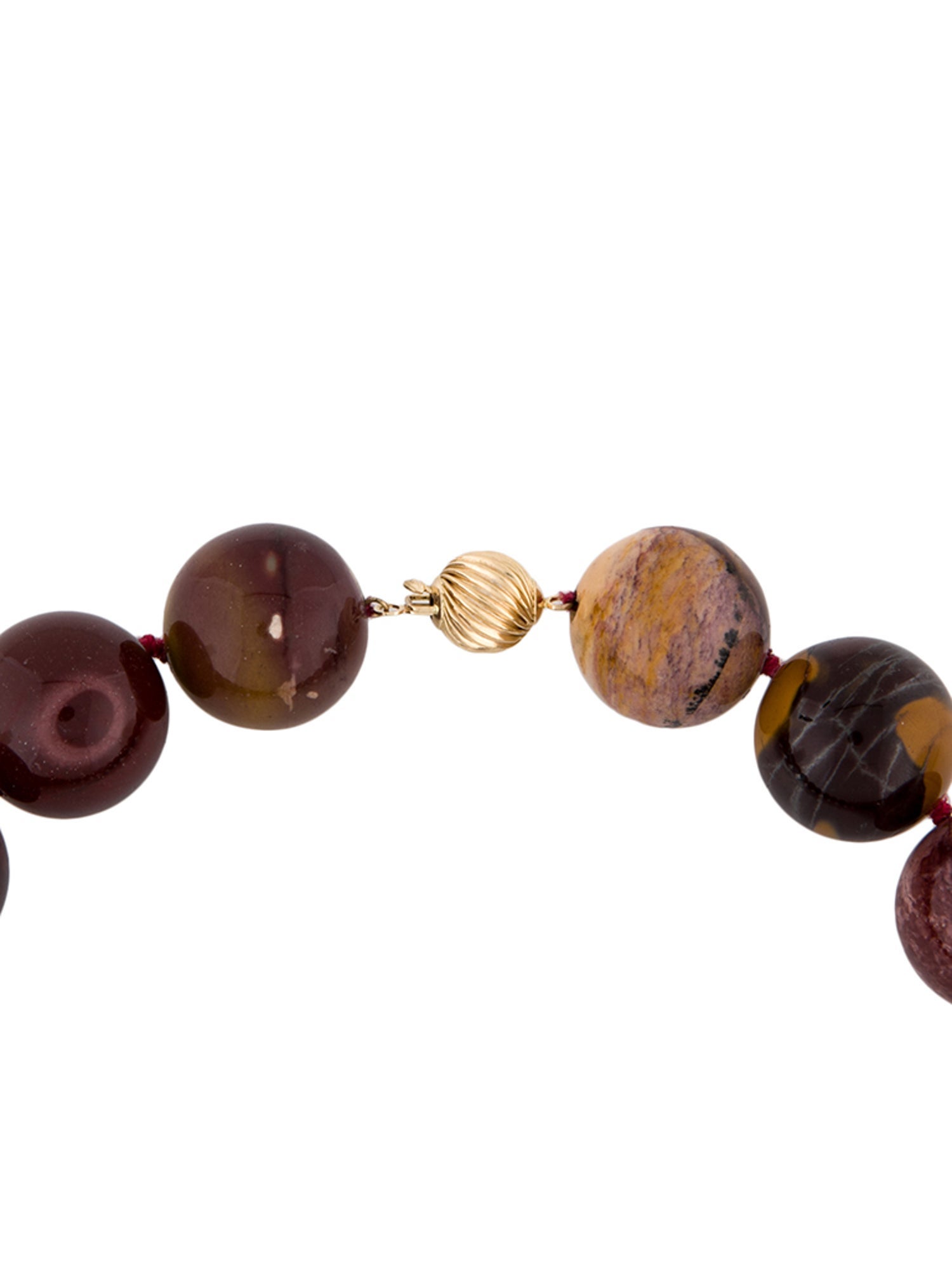 Necklace 14K Jasper Bead Strand Necklace