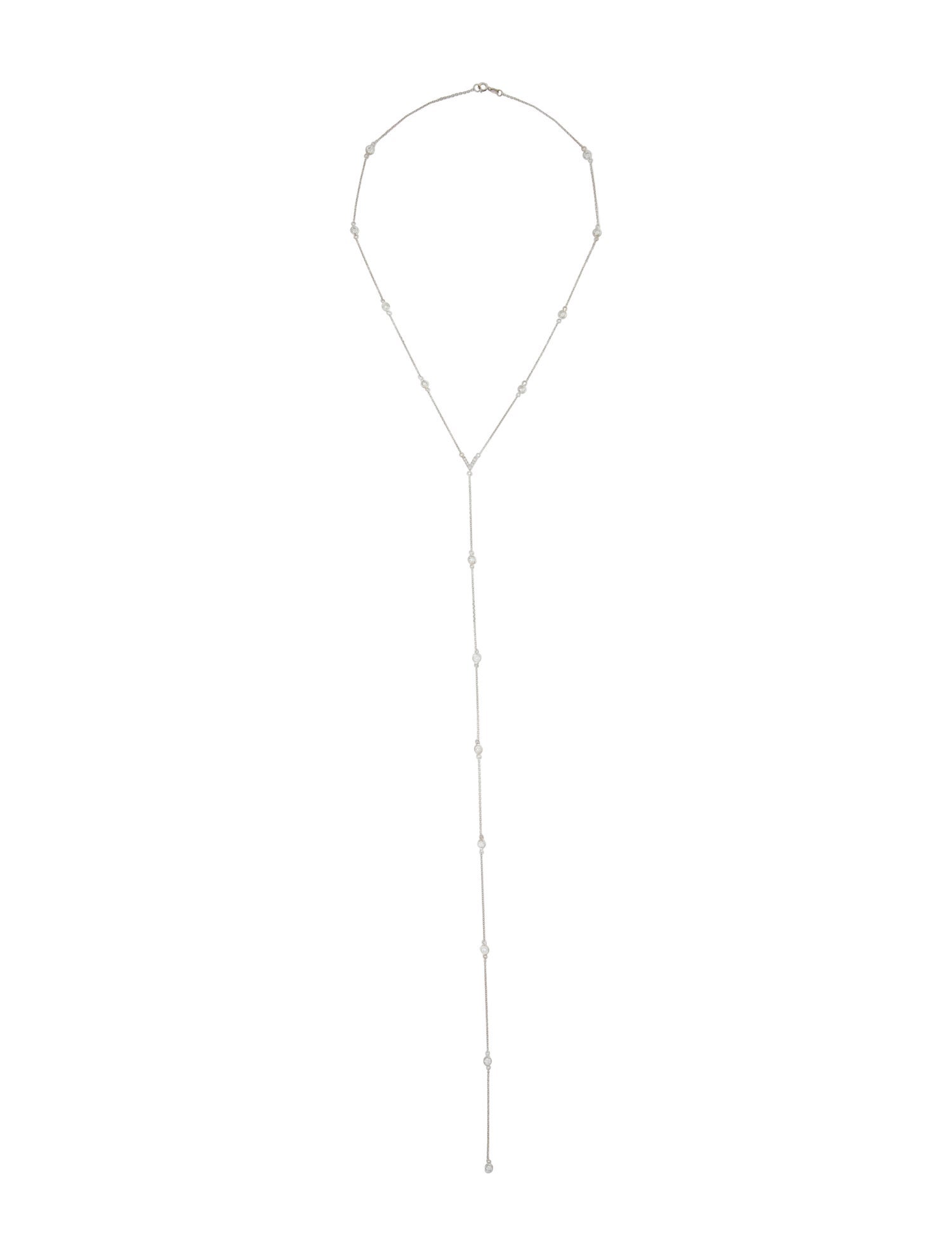 Necklace 14K 1.24ctw Diamond Station Lavalier