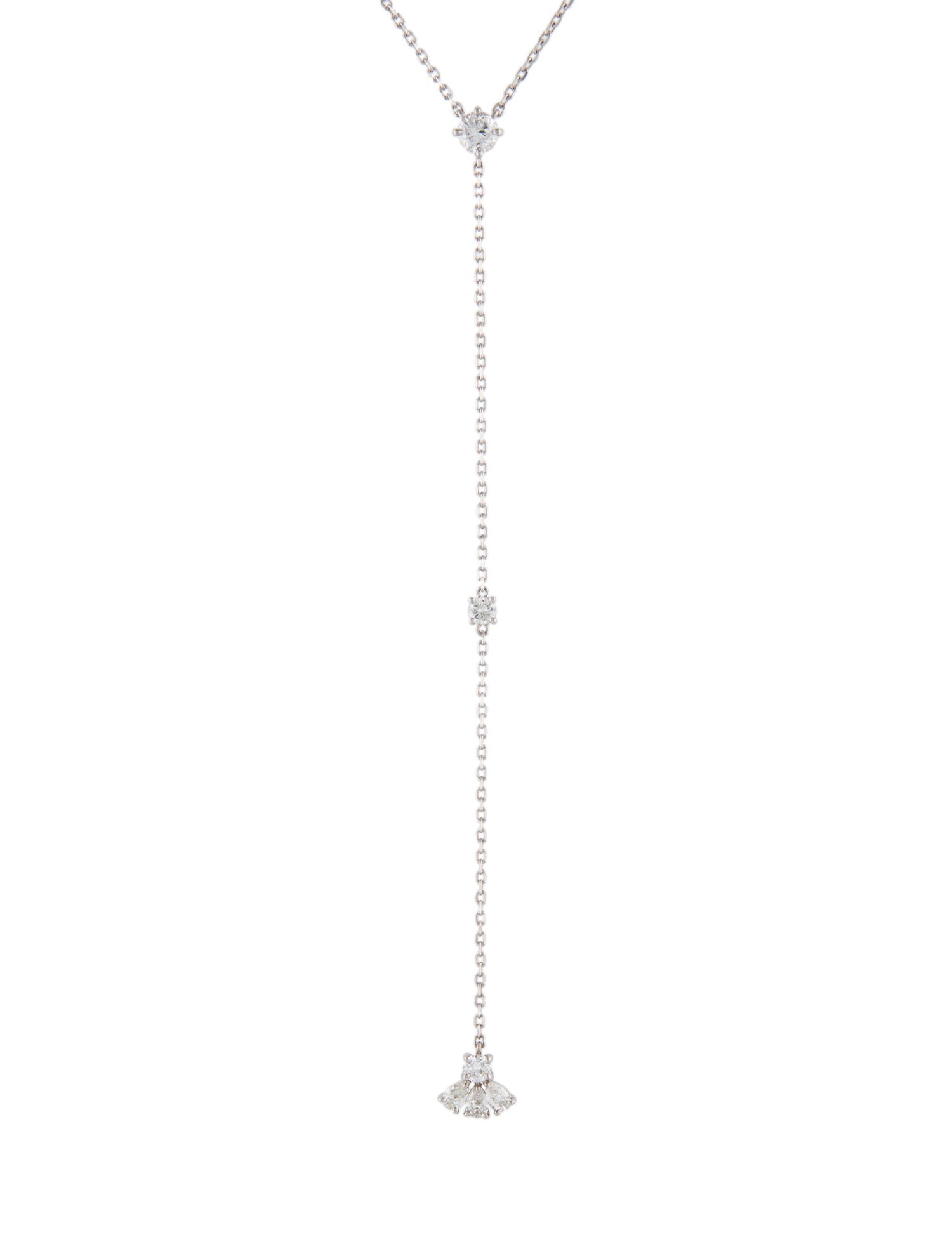 Necklace 14K 1.11ctw Diamond Lariat Neckacle